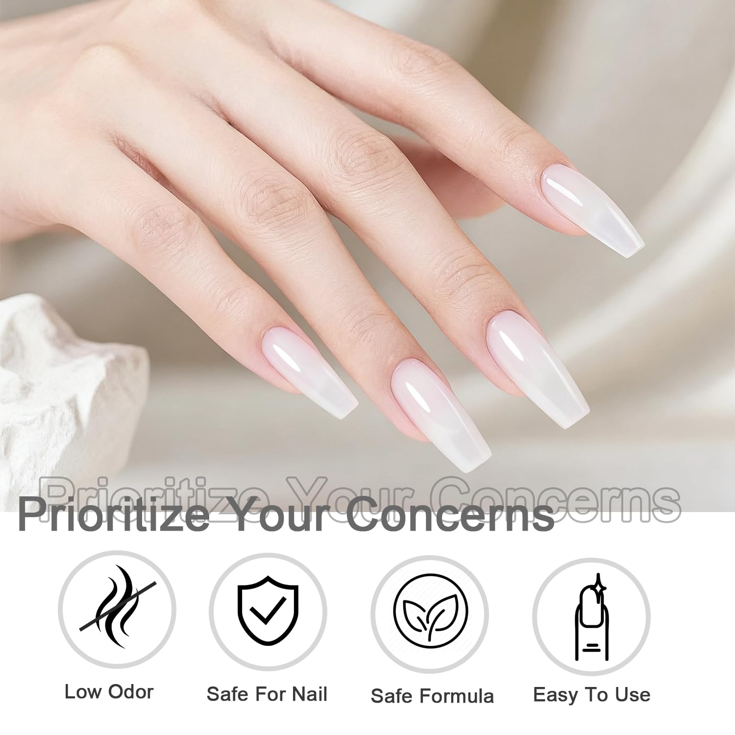 JODSONE 18ml Nude Jelly Gel Nail Polish Soak Off UV LED Art Manicure Salon DIY at Home Gift for Women(Jelly White) - view 4