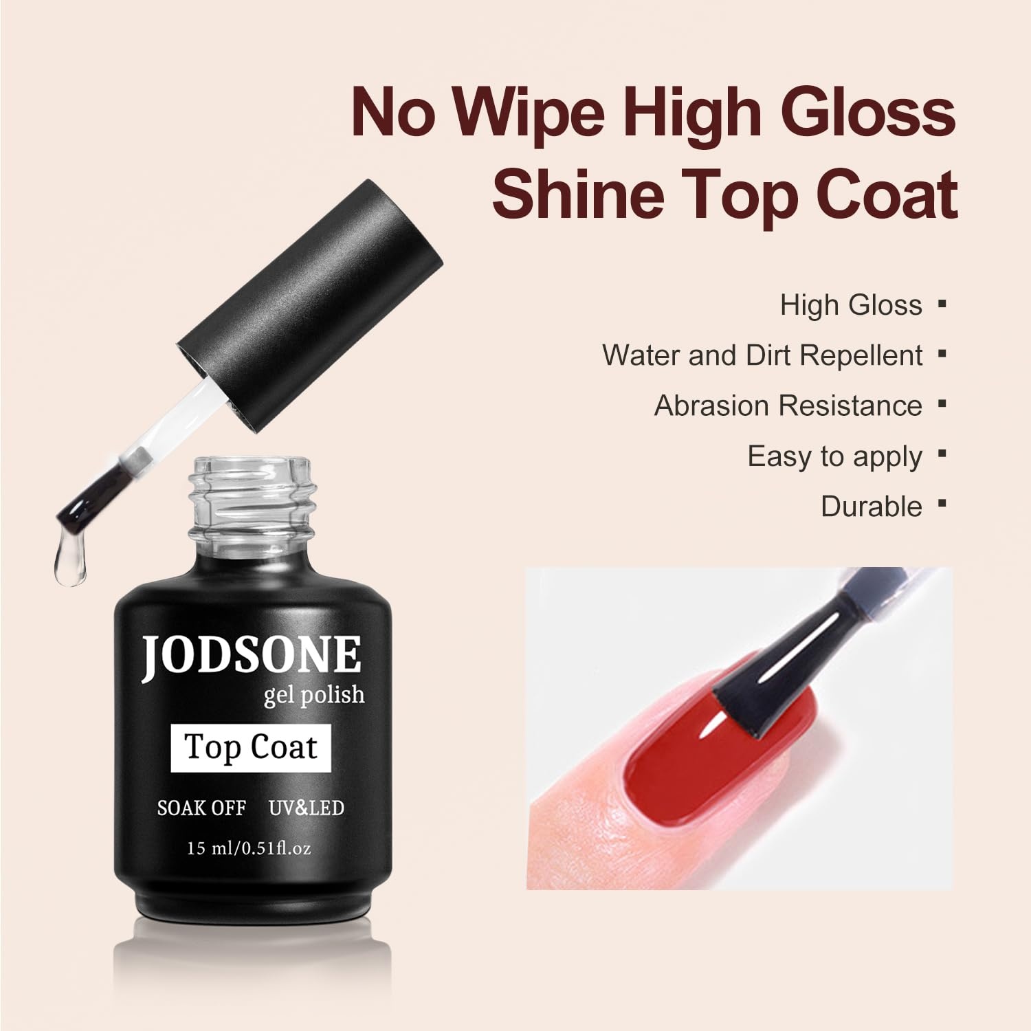 JODSONE 15ML Nail Primer Base Coat Top Coat Glossy Quick Drying Durable DIY Nail Art Design Long Lasting Gift(15ML-BT-BLO) - view 2