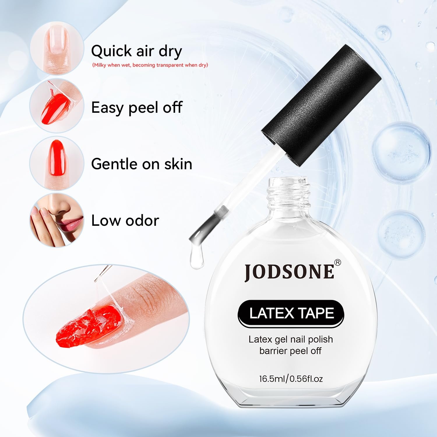 JODSONE 3Pcs 16.5ml Top Coat and Base Coat Set with Gel Nail Remover No Wipe Top Coat Base Need U V Lamp Cured Gel Nail Remover for Quick and Easy Removal At Home(GN013) - view 2