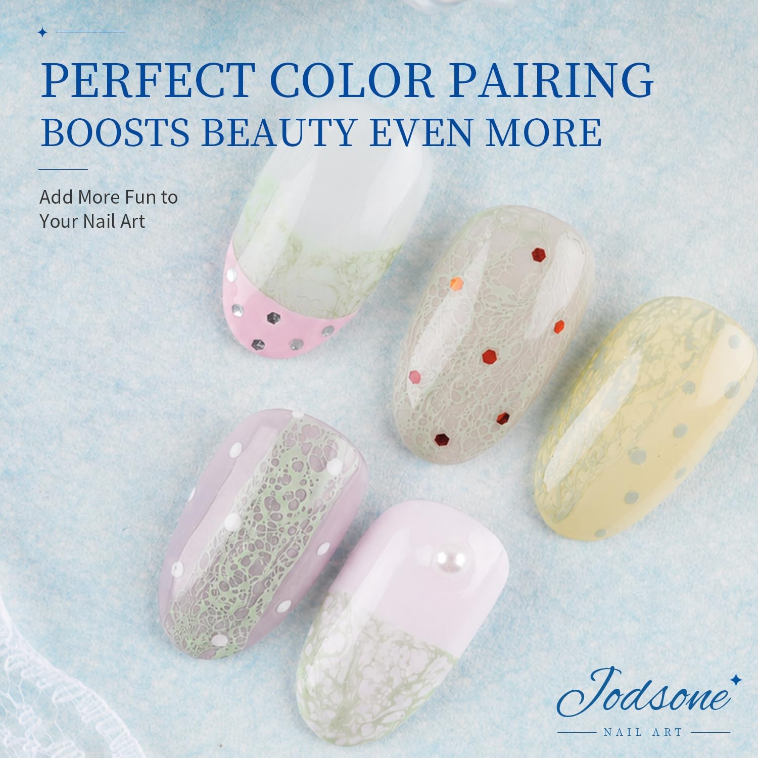 JODSONE Ocean Wave Blooming Gel Nail Polish,16.5ml Wave White Blooming Liquid for Spreading Wave Effect,High Fluidity Wave Textures for DIY Nail Art Design,Applied Over Uncured Base Gel(B1509) - view 2