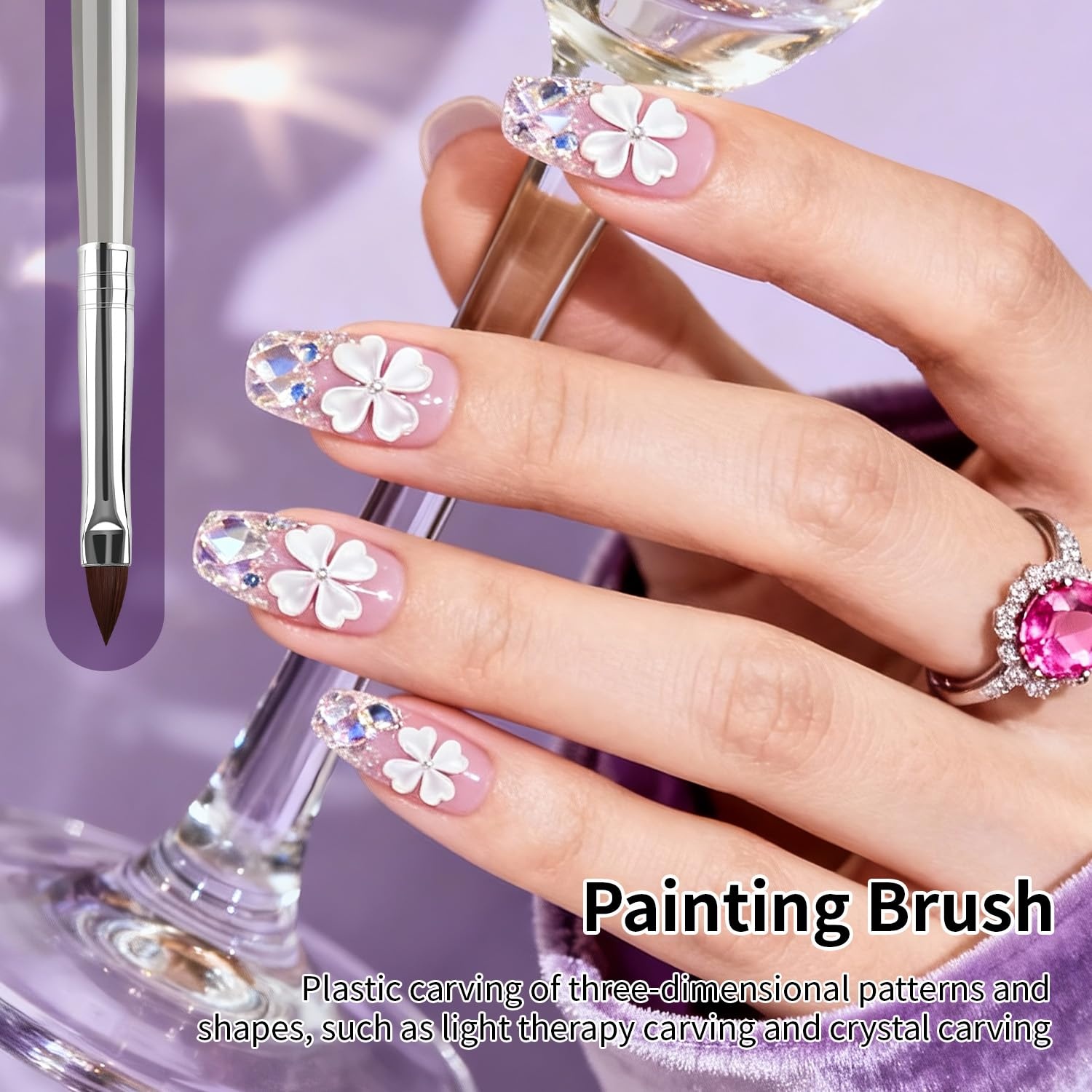 JODSONE 32Pcs Nail Art Brushes kit,Nail Art Tool Set,Dotting Tools,French Manicure,Dust Brush,Striping Brushes for Long Lines,Drawing Pen Painting Pen for Gel Polish Design Supply(6PCS) - view 5