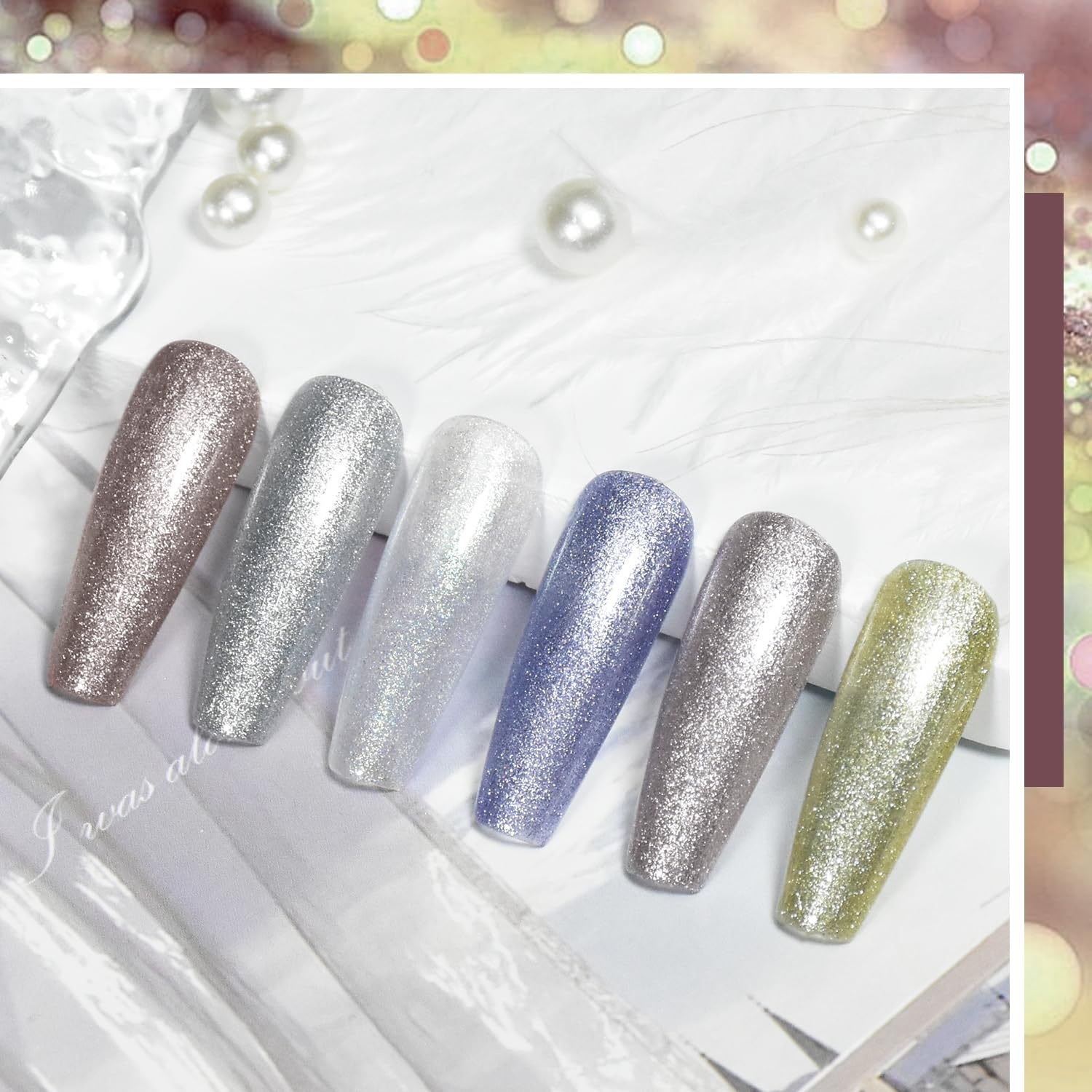 JODSONE 10ml Glitter Gel Nail Polish Set 6 Color Glitter Effect gel polish All Seasons Neutral Soak off LED Lamp Gel Manicure Set for Nail Art - view 4