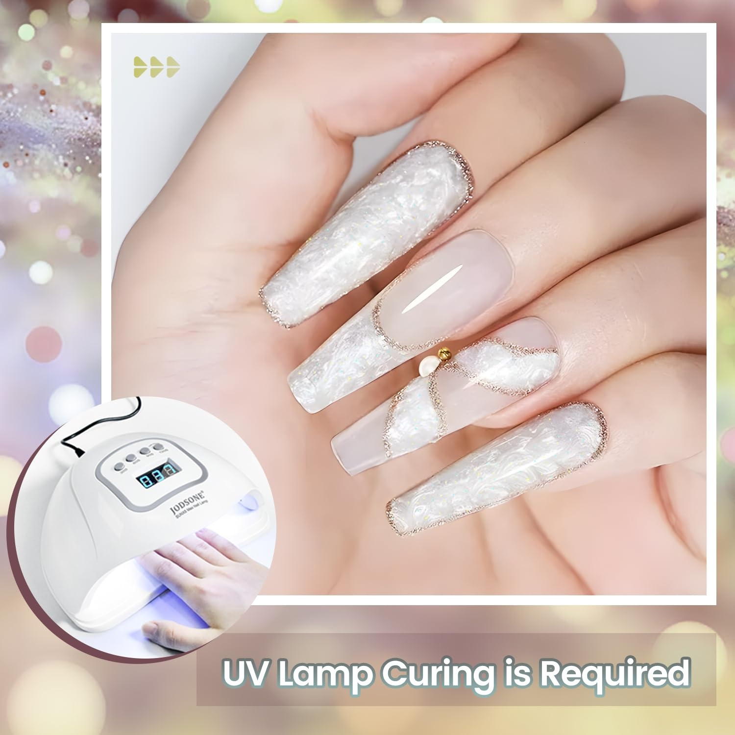 JODSONE 10ml Glitter Gel Nail Polish Set 6 Color Glitter Effect gel polish All Seasons Neutral Soak off LED Lamp Gel Manicure Set for Nail Art - view 5
