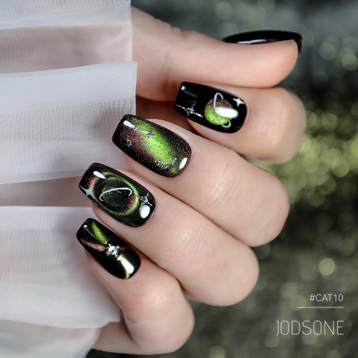 JODSONE 16.5 mL 9D Chameleon Cat Eye Gel Polish with Magnet, Blue Purple | UV/LED Cure, Black Gel Polish Recommended for Stronger Contrast, Multiple Customizable Cat-Eye Effects, Soak-Off Formula(CAT10) - view 6