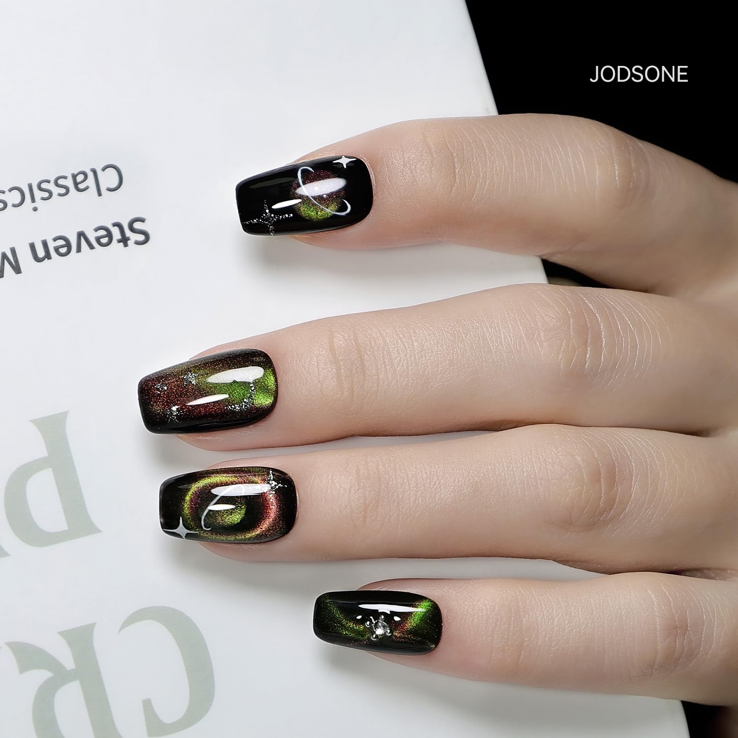 JODSONE 16.5 mL 9D Chameleon Cat Eye Gel Polish with Magnet, Blue Purple | UV/LED Cure, Black Gel Polish Recommended for Stronger Contrast, Multiple Customizable Cat-Eye Effects, Soak-Off Formula(CAT10) - view 7