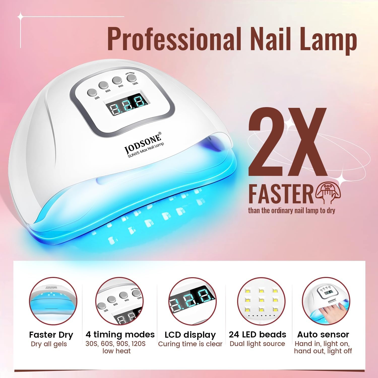 JODSONE Gel Nail Polish Kit with U V Light 32 Colors with Top Coat Base Coat - view 2