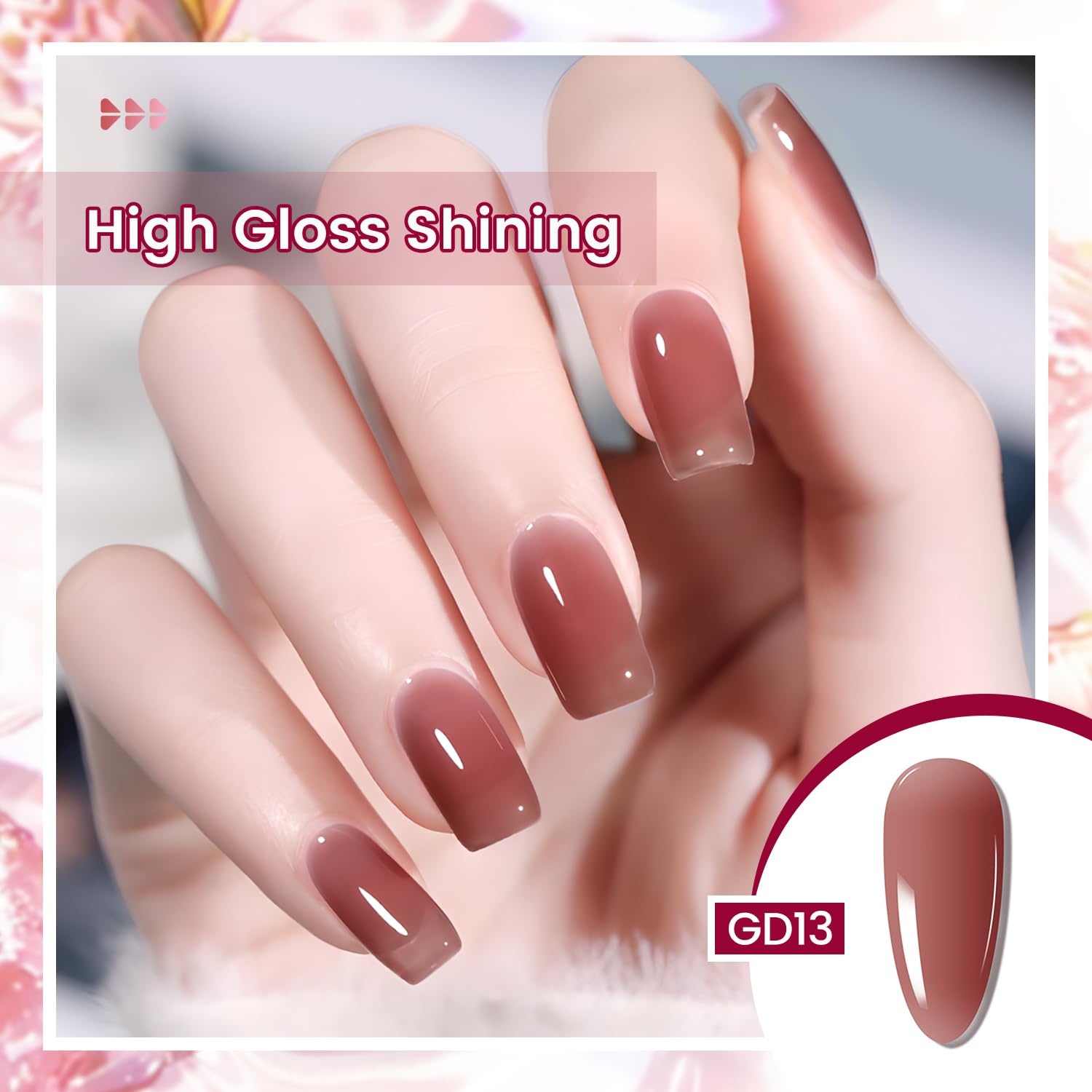 JODSONE 6PCS Jelly Gel Nail Polish Set 6Colors 10ml Long Lasting Neutral Nude Pink Pale Purple Jelly Gel Polish Art for Nail and Salon Need U V Lamp - view 4