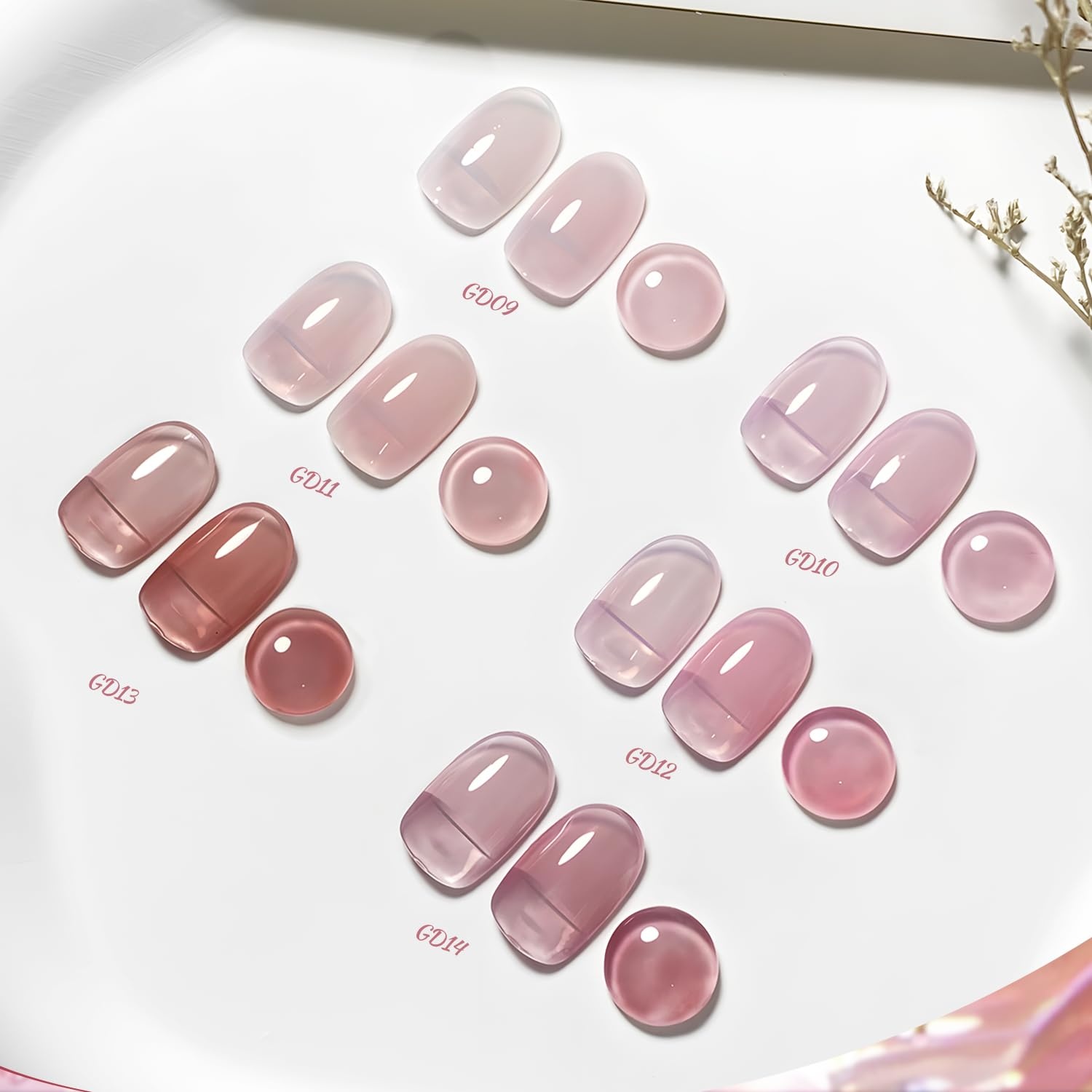 JODSONE 6PCS Jelly Gel Nail Polish Set 6Colors 10ml Long Lasting Neutral Nude Pink Pale Purple Jelly Gel Polish Art for Nail and Salon Need U V Lamp - view 7