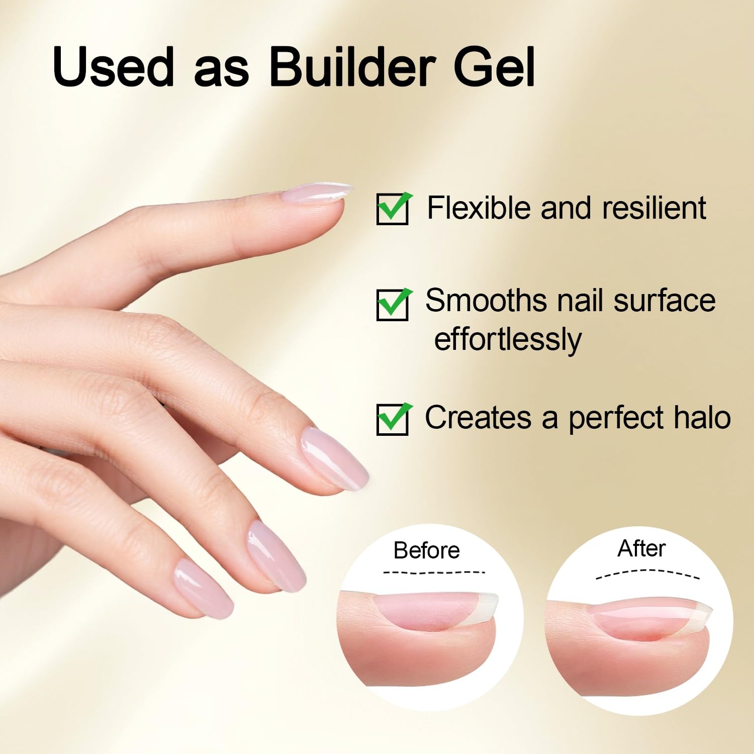 JODSONE 15ml Nail Glue Gel 4 in 1 for Nail Tips Long Lasting Extension Glue for Clear Nail Tips and Clear Press on Nails, Nail Repair Treatment, Salon Art DIY at Home Need U V Light Cured(1pcs-16.5ml-gold nail glue) - view 5
