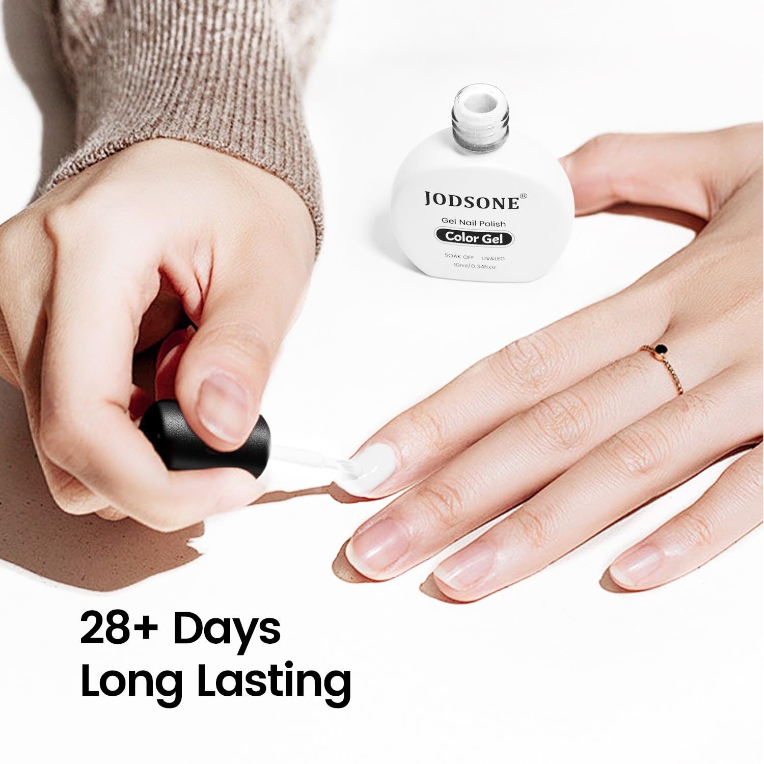JODSONE 10ml Gel Nail Polish White and 10ml Base Coat Top Coat - view 2