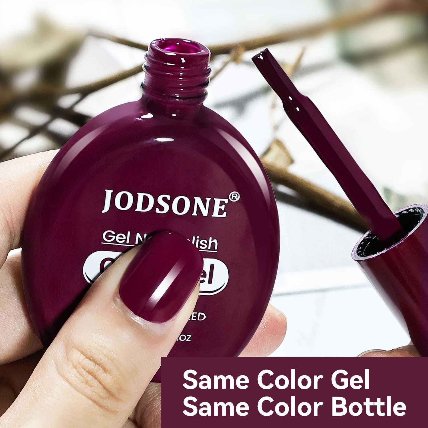 JODSONE 12 PCS 16.5 ml Gel Nail Polish Same Color Same Bottle with Base Coat and Top Coat, 10 Colors for At-Home Salon Nail Art, Holiday Gifts(16.5ml-22)