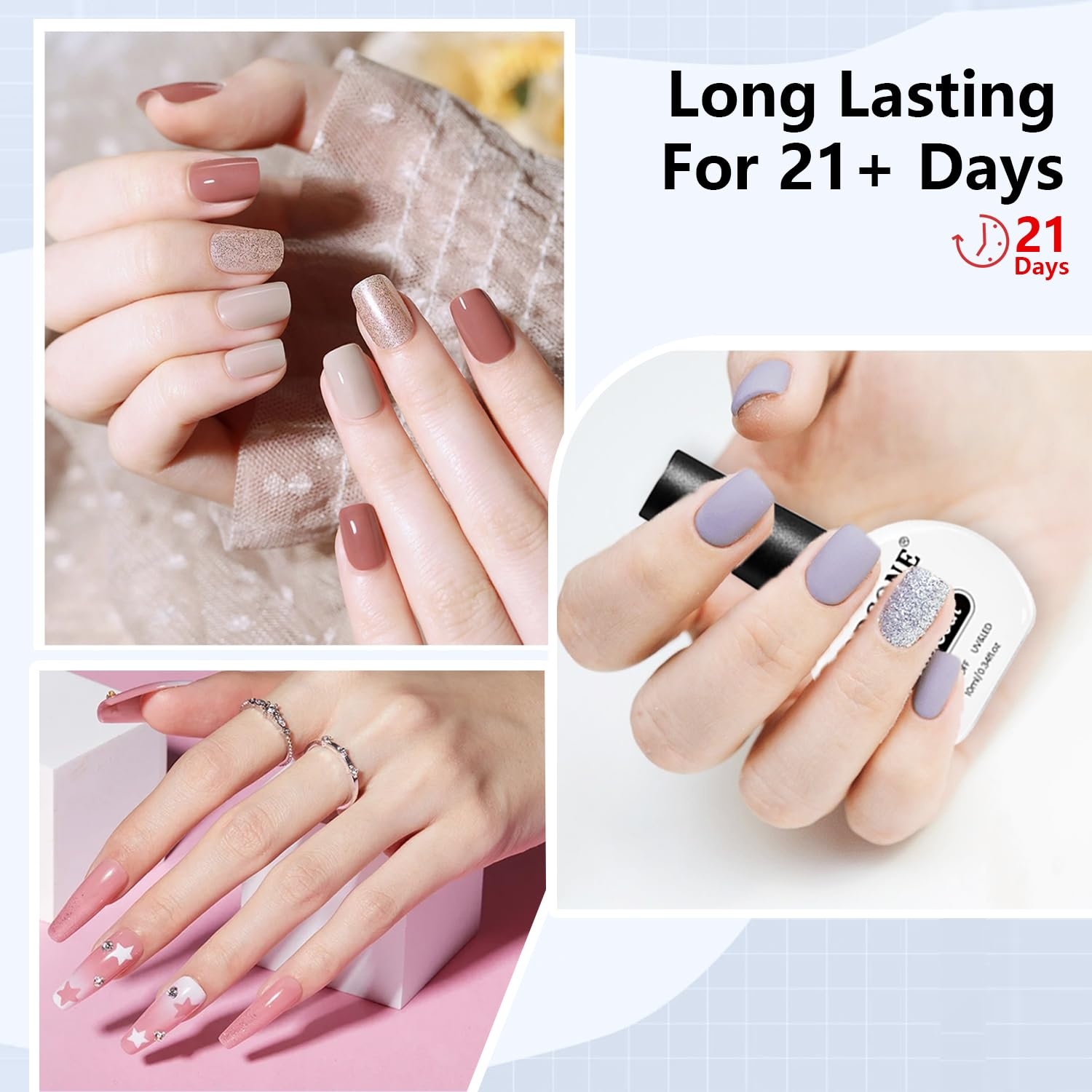 JODSONE 4 Bottle 10ML Nail Primer Base Coat Top Coat and Builder Gel Glossy Durable Long Lasting Gift for Girls at Home Salon Design(2pcs Top coat) - view 3
