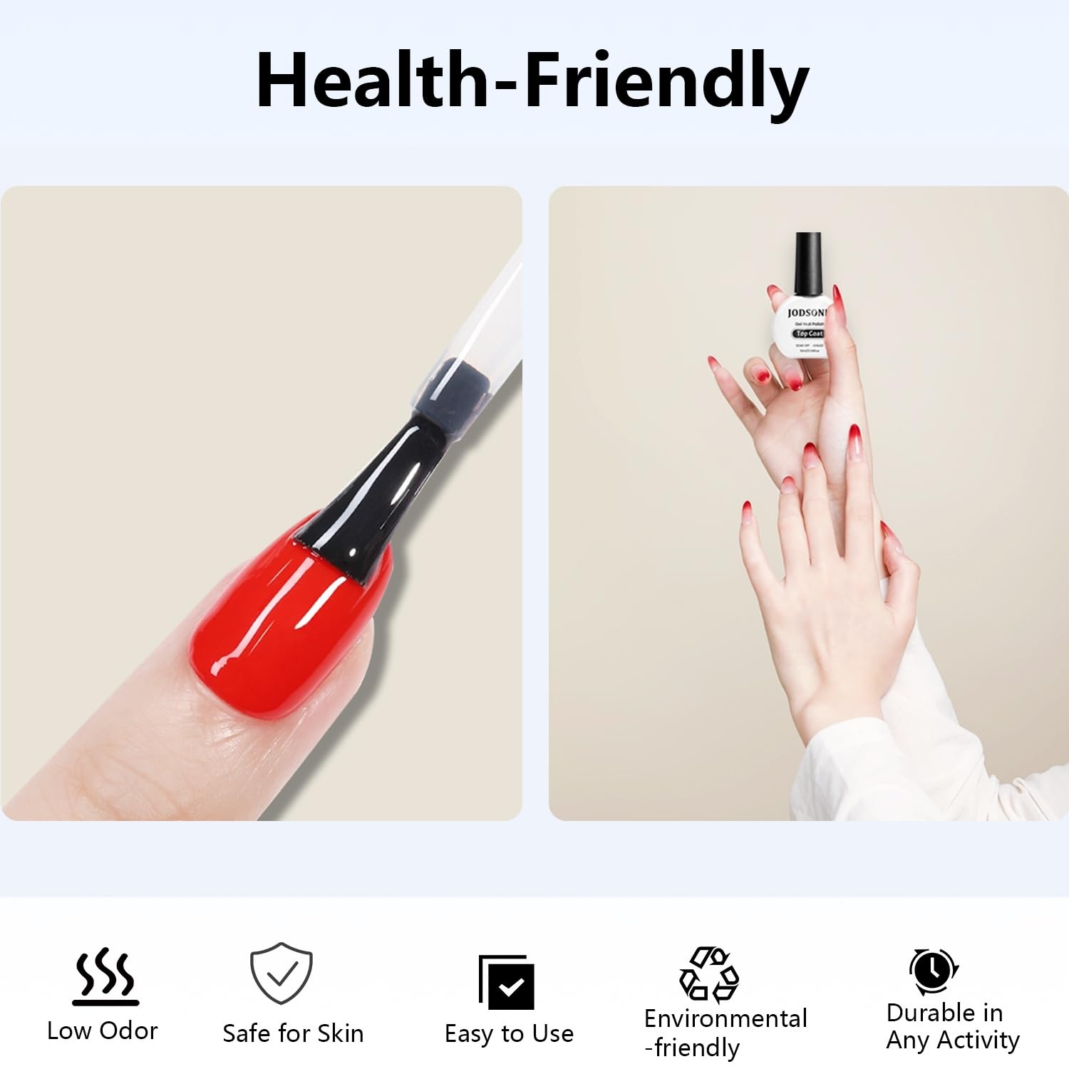 JODSONE 4 Bottle 10ML Nail Primer Base Coat Top Coat and Builder Gel Glossy Durable Long Lasting Gift for Girls at Home Salon Design(2pcs Top coat) - view 6