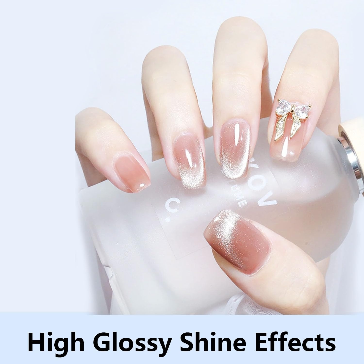JODSONE 4 Bottle 10ML Nail Primer Base Coat Top Coat and Builder Gel Glossy Durable Long Lasting Gift for Girls at Home Salon Design(2pcs Top coat) - view 7