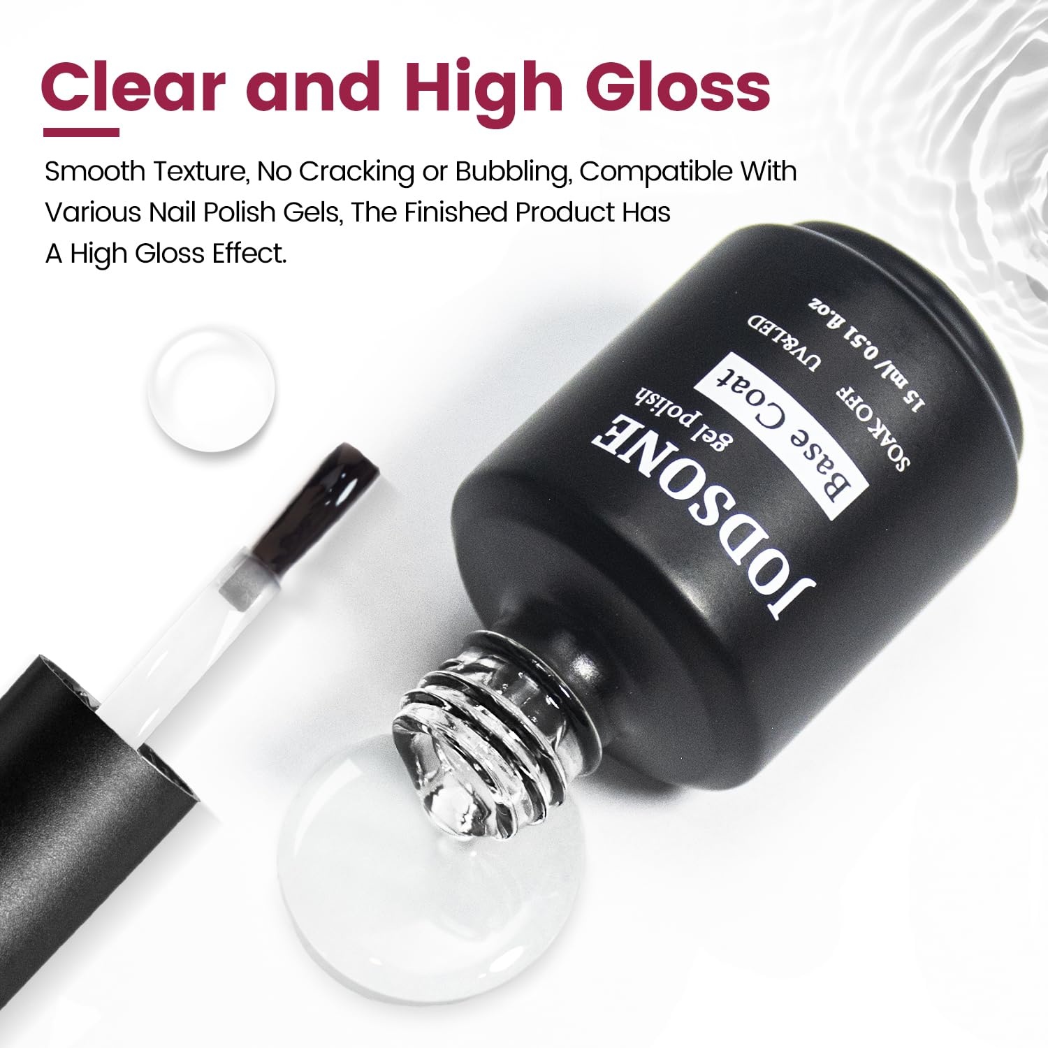 JODSONE 15ML Nail Primer Base Coat Top Coat Glossy Quick Drying Durable DIY Nail Art Design Long Lasting Gift(15ML-B) - view 5