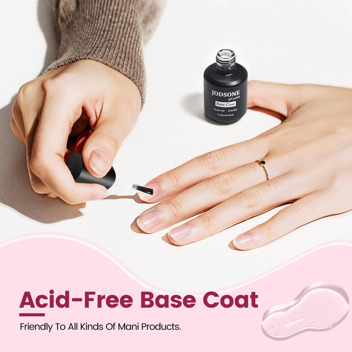 JODSONE 15ML Nail Primer Base Coat Top Coat Glossy Quick Drying Durable DIY Nail Art Design Long Lasting Gift(15ML-B) - view 6