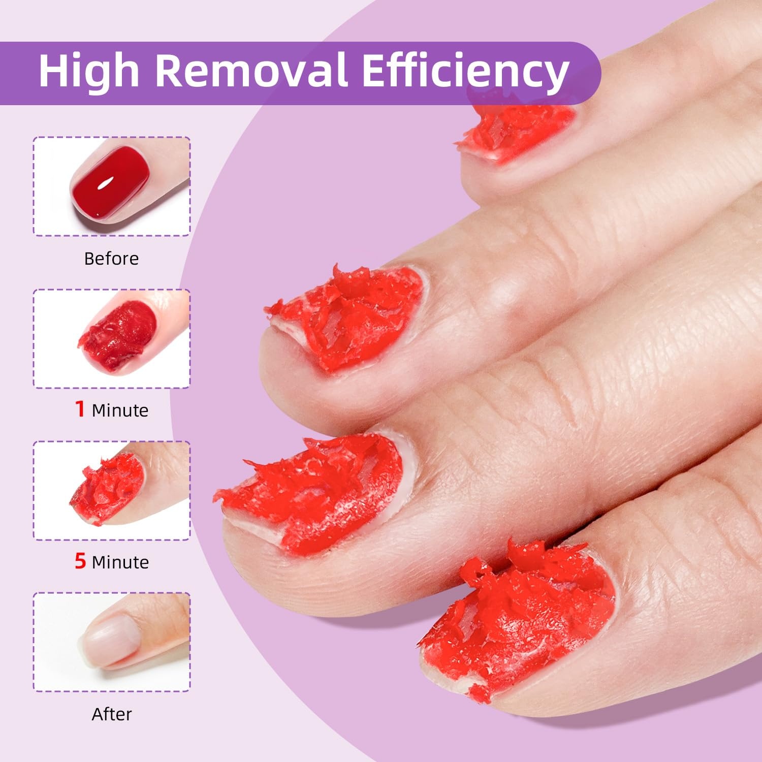 JODSONE 3Pcs 10ml Top and Base Coat Gel Nail Remover Set Gel Nail Remover for Quick and Easy at Home Removal U V Light Curing Required(R0007) - view 2