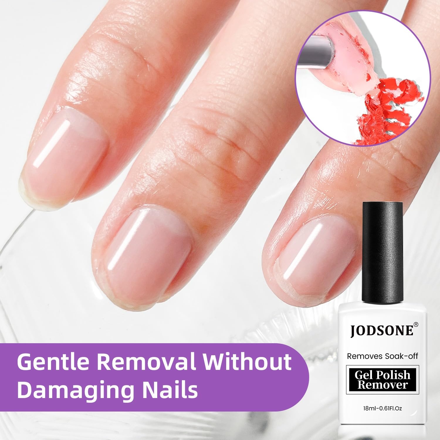JODSONE 3Pcs 10ml Top and Base Coat Gel Nail Remover Set Gel Nail Remover for Quick and Easy at Home Removal U V Light Curing Required(R0007) - view 3