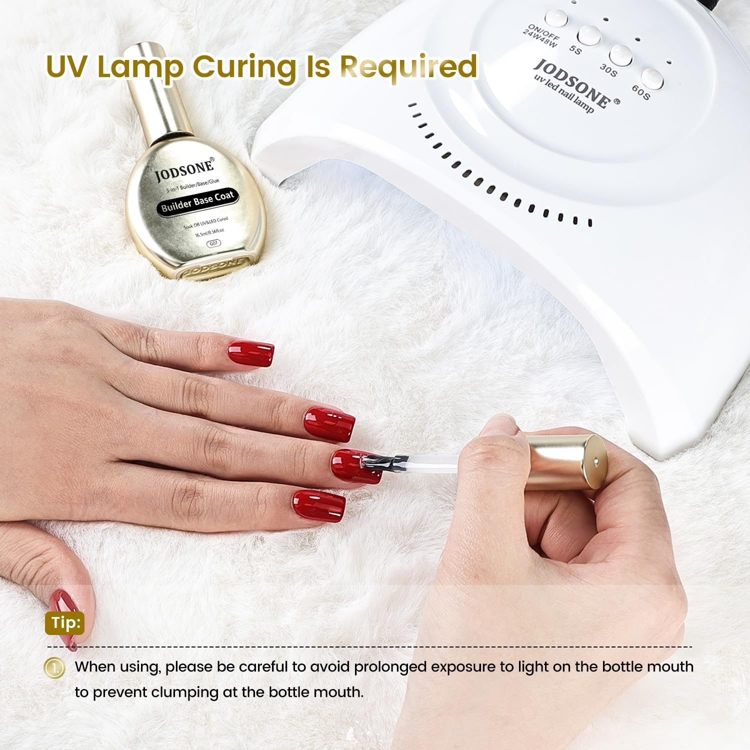 JODSONE Peel off Gel Base Coat,16.5ml No Wipe, Warmly Removable Foundation for Gel Nail Polish & Tips. U V/LED Cured, Long-Lasting, DIY Use(G07) - view 8