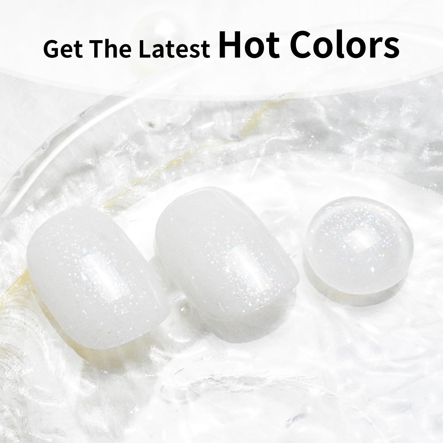 JODSONE Gel Nail Polish Pure White Glitter Pure White Gel Polish 10ml Nail Art Design Manicure Salon DIY Home All Seasons Neutral Soak Off U V Lamp - view 2