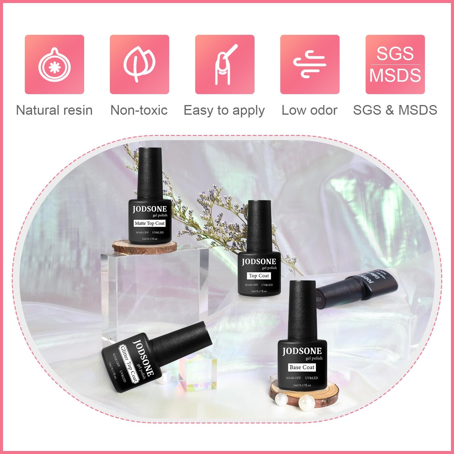 JODSONE 23 PCS Gel Nail Polish Set with Base Glossy and Matte Top Coat Multicolored Gel Nail Long Lasting Suitable for All Seasons(32KIT 1G 10-A) - view 7