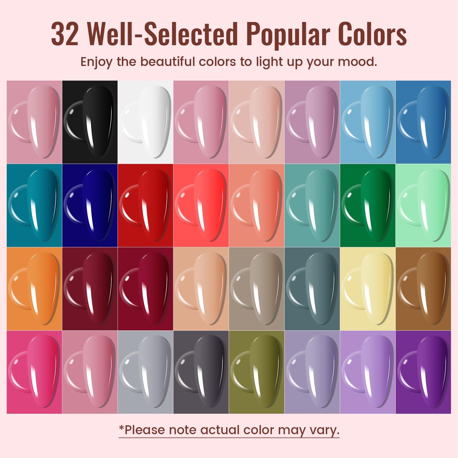 JODSONE 23 PCS Gel Nail Polish Set with Base Glossy and Matte Top Coat Multicolored Gel Nail Long Lasting Suitable for All Seasons(classic series)