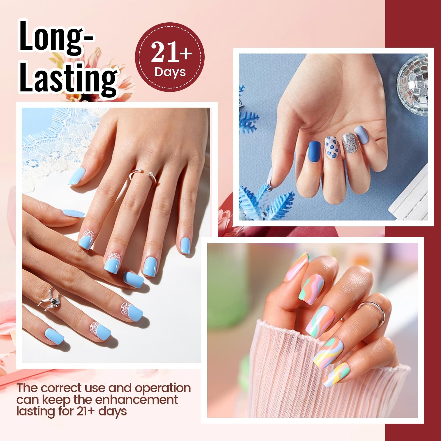 JODSONE 23 PCS Gel Nail Polish Set with Base Glossy and Matte Top Coat Multicolored Gel Nail Long Lasting Suitable for All Seasons(classic series) - view 3