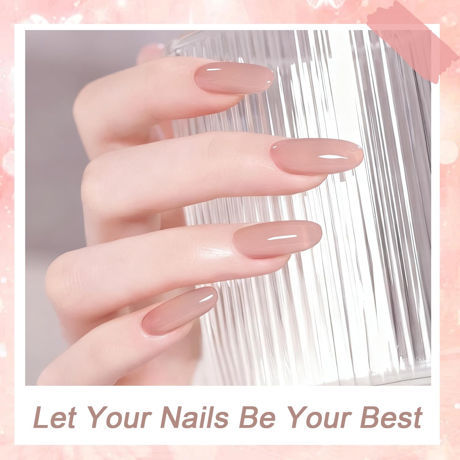 JODSONE 18ml Nude Jelly Gel Nail Polish Soak Off UV LED Art Manicure Salon DIY at Home Gift for Women(Jelly Nude)