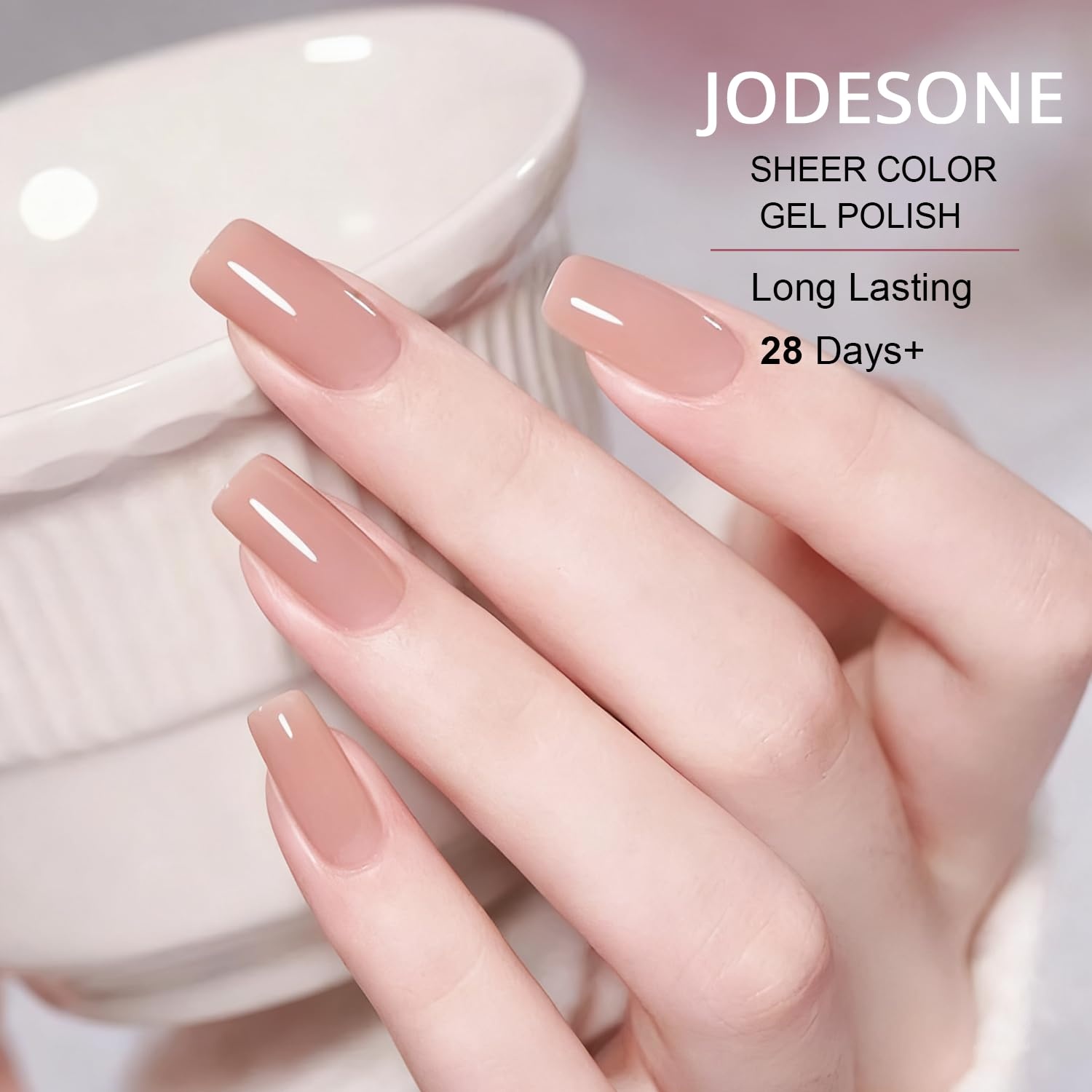 JODSONE White Gel Nail Polish 18ml Gel Polish White Soak Off U V Lamp Gel Polish Art Manicure Salon DIY at Home(Jelly Nude) - view 3