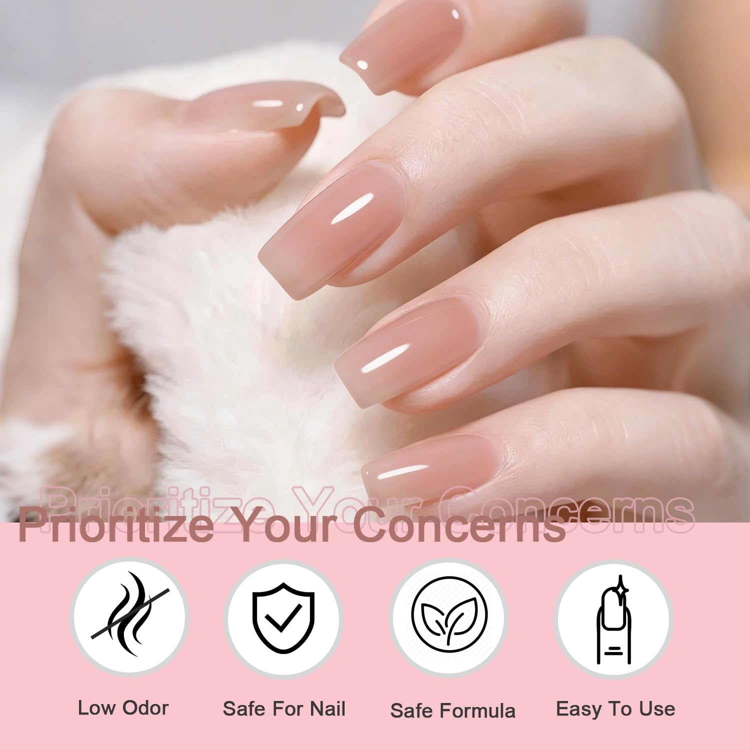 JODSONE White Gel Nail Polish 18ml Gel Polish White Soak Off U V Lamp Gel Polish Art Manicure Salon DIY at Home(Jelly Nude) - view 4