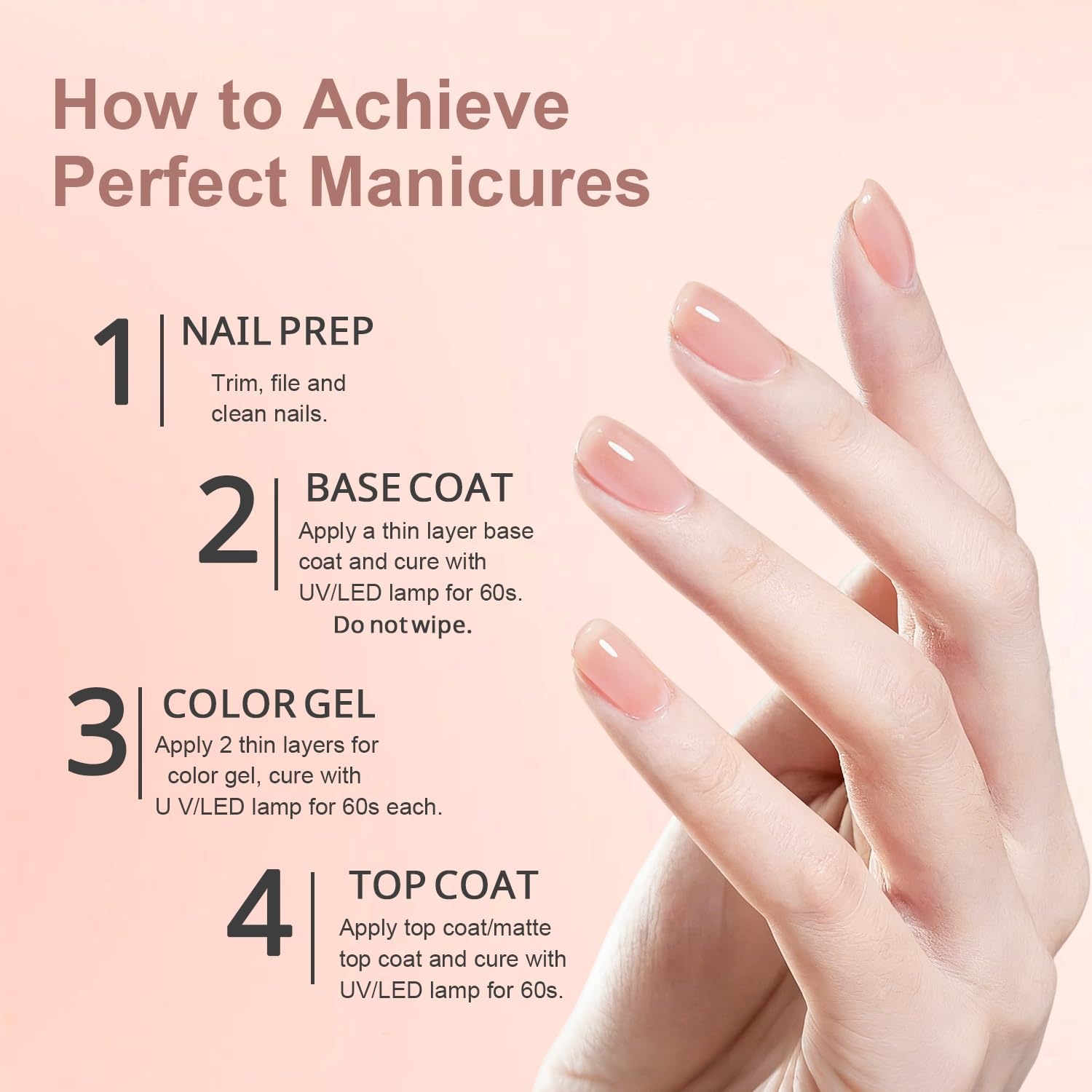 JODSONE White Gel Nail Polish 18ml Gel Polish White Soak Off U V Lamp Gel Polish Art Manicure Salon DIY at Home(Jelly Nude) - view 5