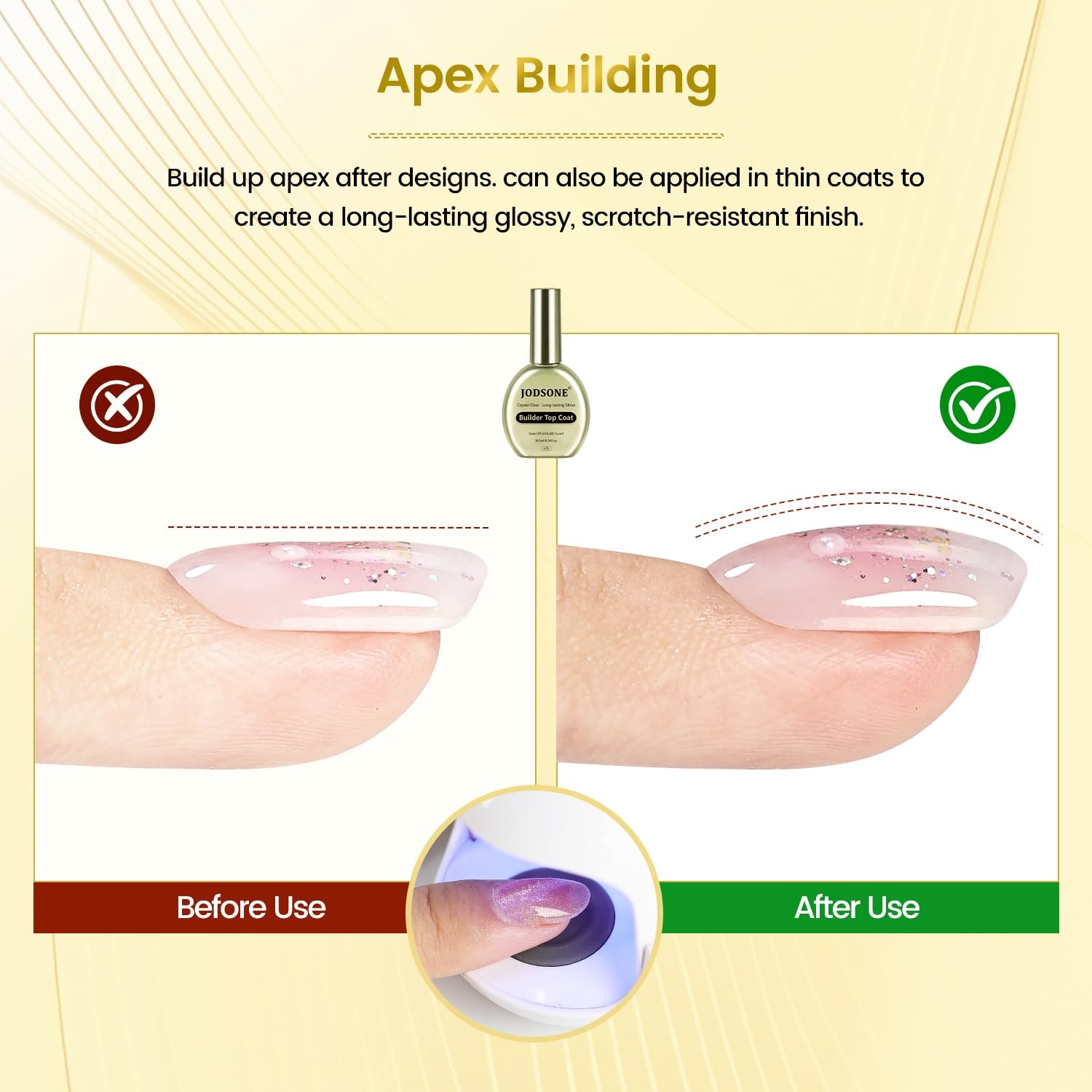 JODSONE Matte Gel Top Coat – 16.5ml Powder-Resistant No Wipe Gel Top Coat for Chrome Powder Nail Art, Smooth Matte Finish, U V Curing Required(G05)