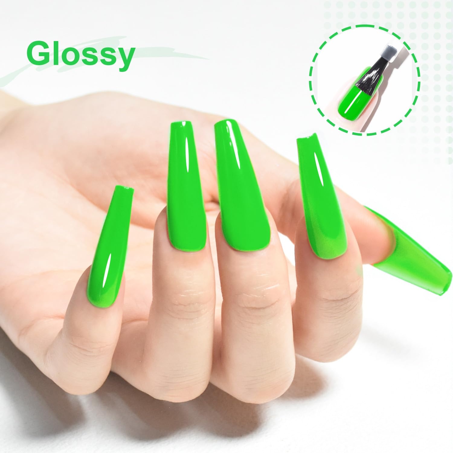 JODSONE 10ml Gel Bright Green Polish Green False Nails & Accessories Color High Gloss Soak Off U V Gel Nail Manicure Salon DIY at Home(B42) - view 3