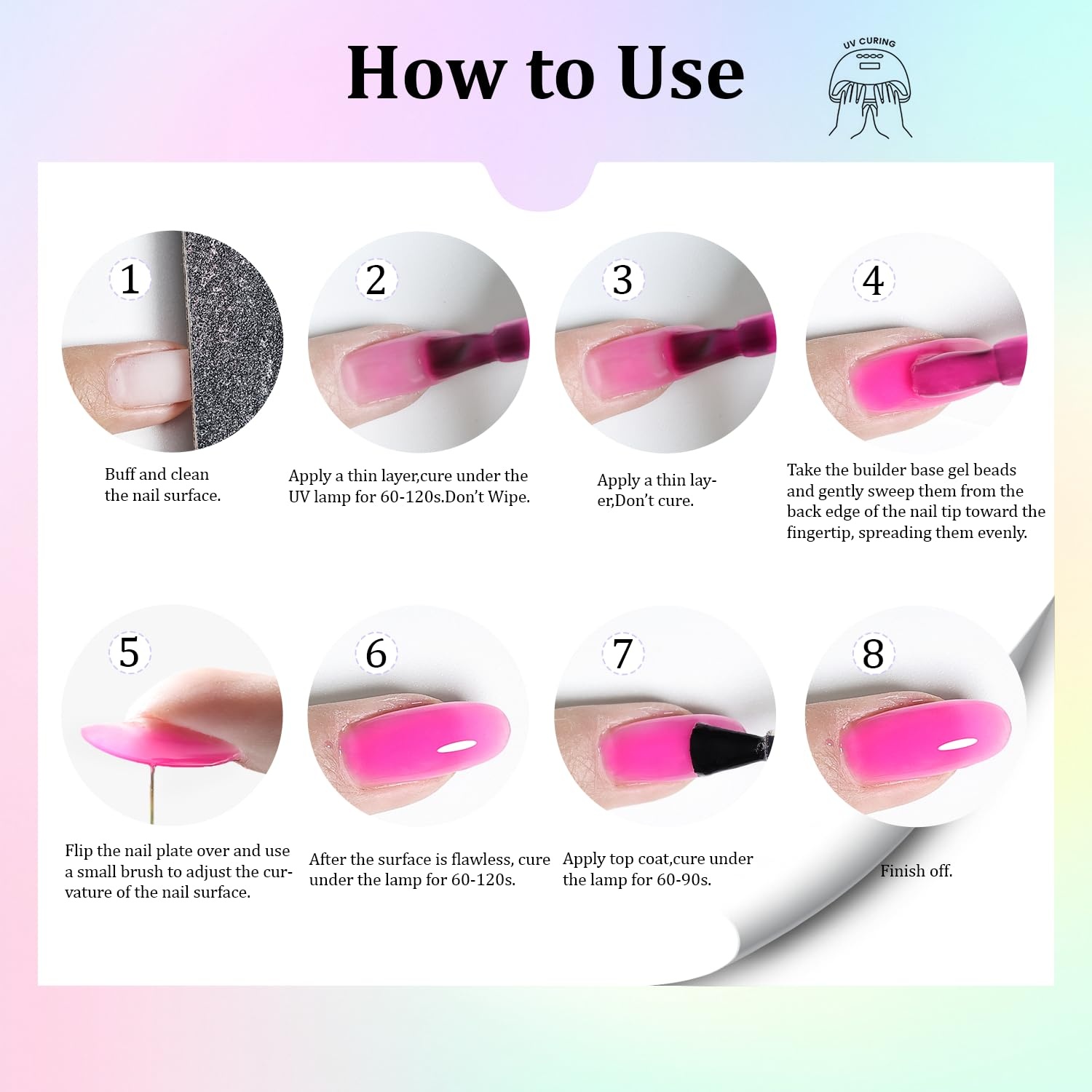 JODSONE Builder Gel for Nails,4Pcs 10ML Builder Gel Set, Nail Apex and Extension Strengthener Hard Need to Cured by Nail Lamp,Clear White Pink Brown(GJ16-GJ19) - view 5