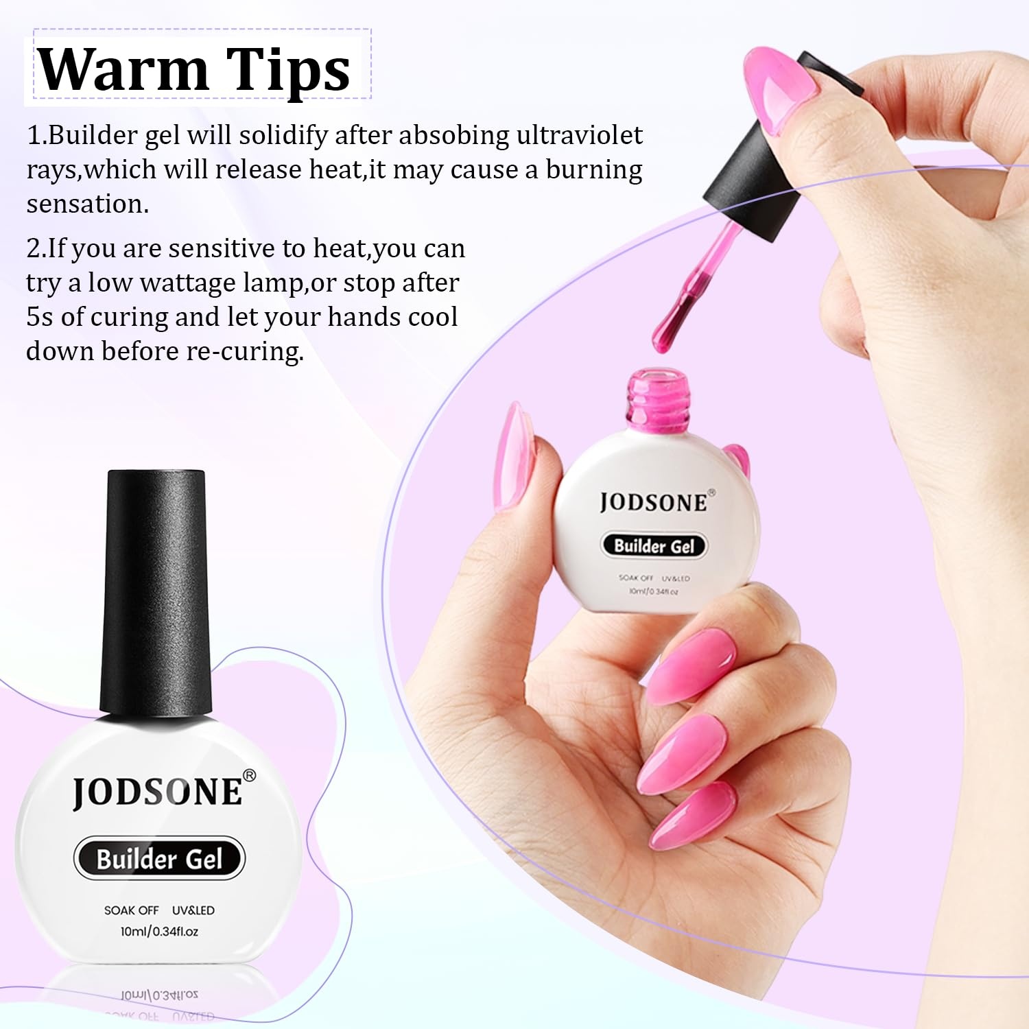 JODSONE Builder Gel for Nails,4Pcs 10ML Builder Gel Set, Nail Apex and Extension Strengthener Hard Need to Cured by Nail Lamp,Clear White Pink Brown(GJ16-GJ19) - view 7
