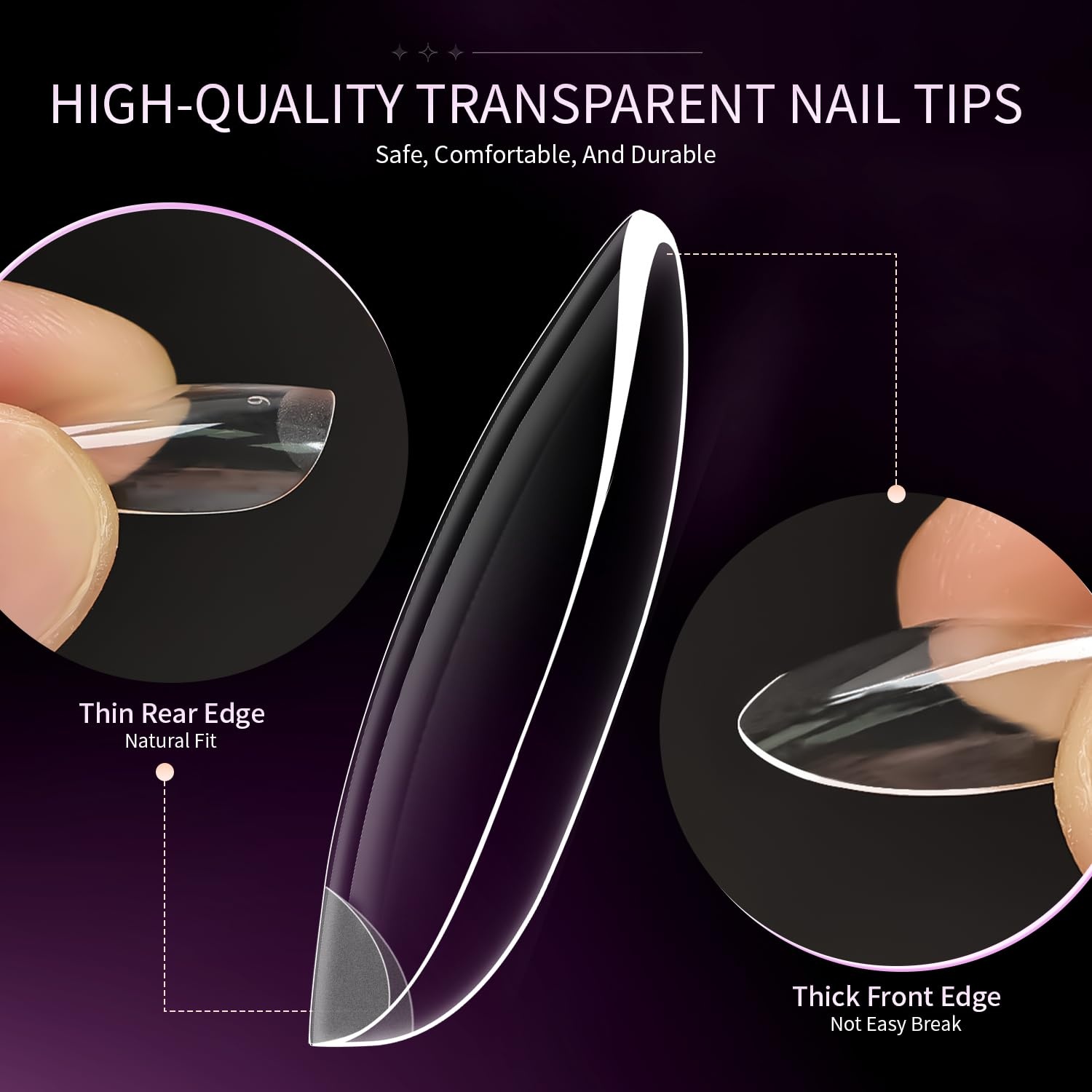JODSONE 15ml Nail Glue Gel 4 in 1 for Nail Tips Long Lasting Extension Glue for Clear Nail Tips and Clear Press on Nails, Nail Repair Treatment, Salon Art DIY at Home Need U V Light Cured(Oval Round Nail Tips) - view 2