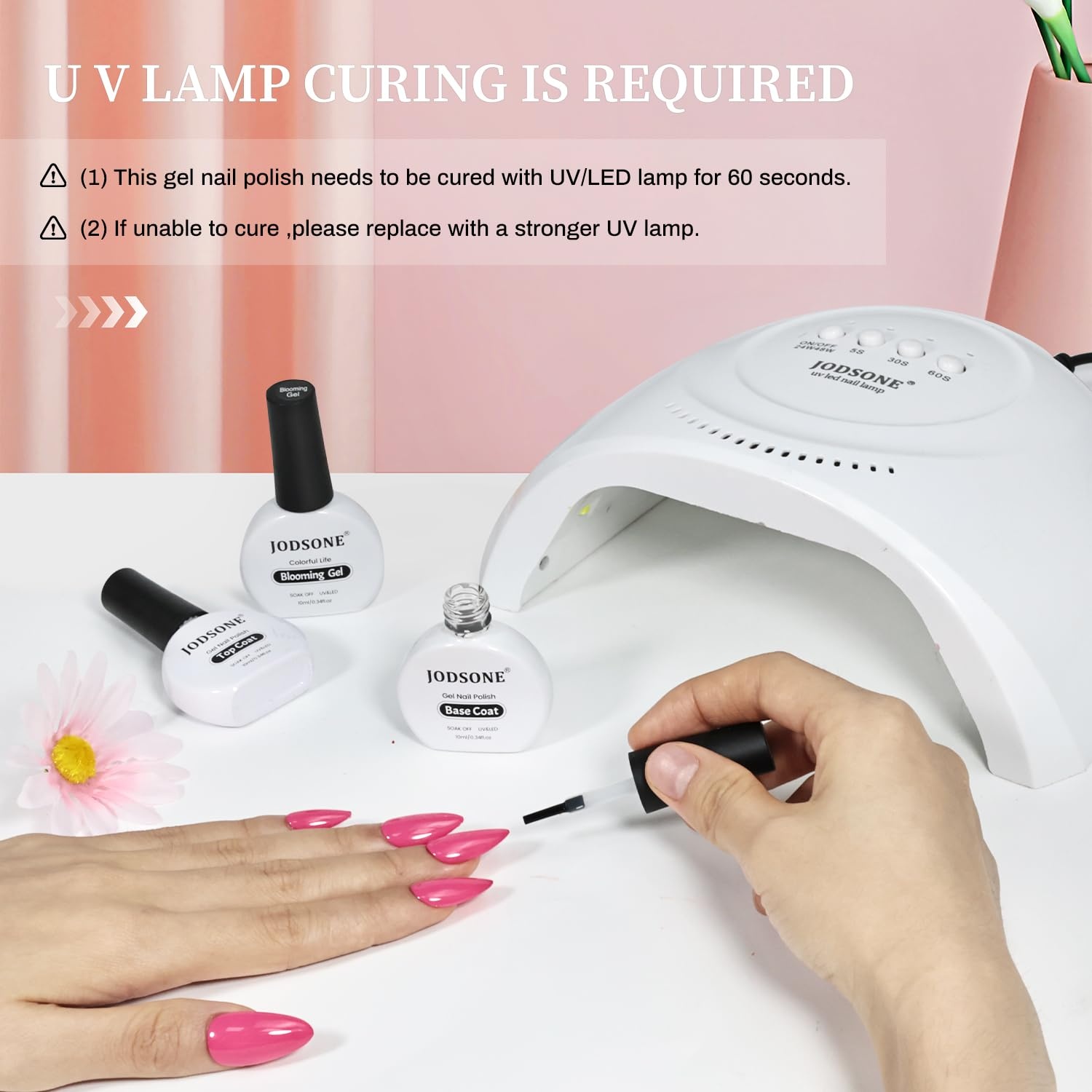 JODSONE 3pcs 10ml Base Top Coat Blooming Gel Set No Wipe for Gradient and Watercolor Nail Art Blooming Gel Creates Spreading Effects Requires U V Lamp Curing(B004)