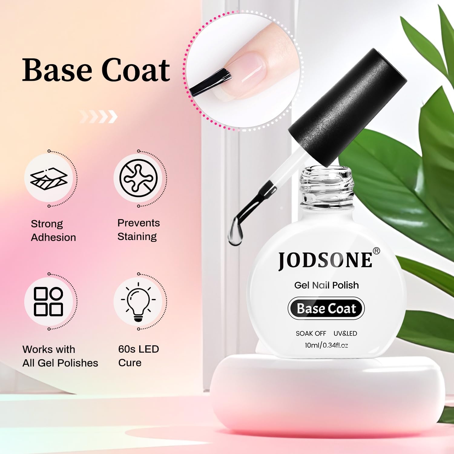 JODSONE 3pcs 10ml Base Top Coat Blooming Gel Set No Wipe for Gradient and Watercolor Nail Art Blooming Gel Creates Spreading Effects Requires U V Lamp Curing(B004) - view 2