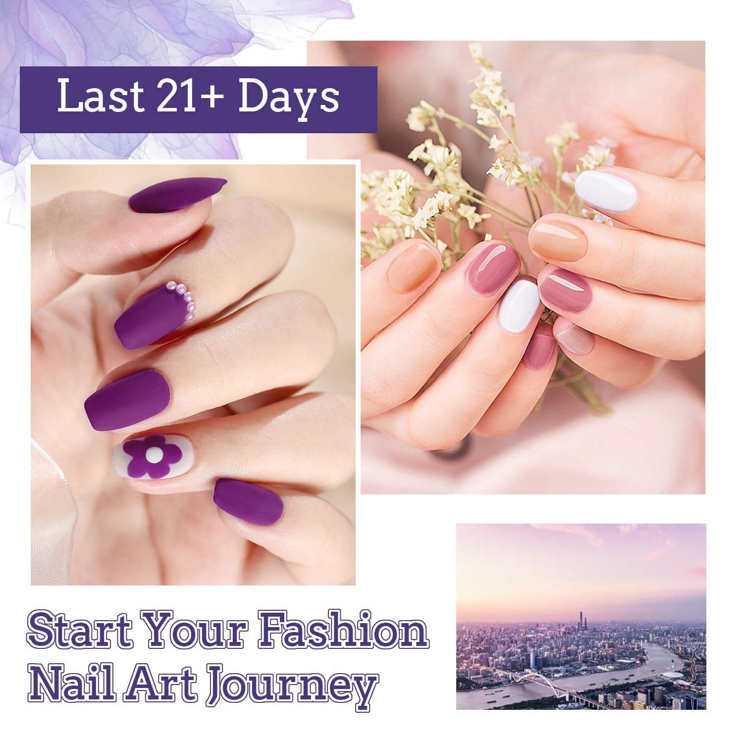 JODSONE 23 PCS Gel Nail Polish Set with Base Glossy and Matte Top Coat Multicolored Gel Nail Long Lasting Suitable for All Seasons(20KIT-SUN1G-01A) - view 6