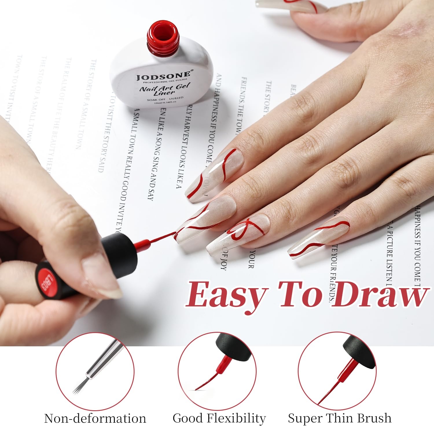 JODSONE 2Pcs Gel Nail Polish Set 10ml Black and White Gel Polish,Soak Off LED U V Nail Gel Manicure All Seasons Gel Polish Nail(LB03) - view 5