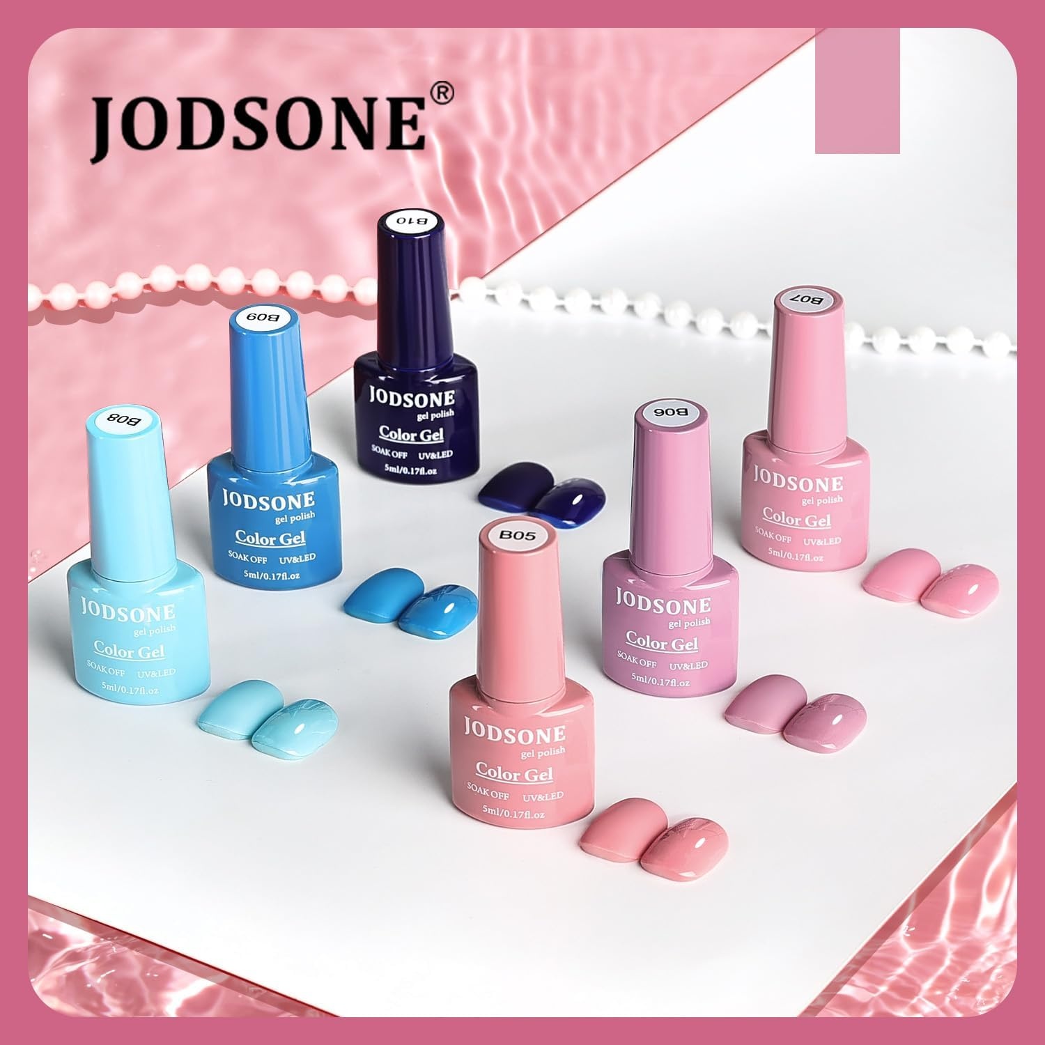 JODSONE 12 PCS 16.5 ml Gel Nail Polish Same Color Same Bottle with Base Coat and Top Coat, 10 Colors for At-Home Salon Nail Art, Holiday Gifts(32COLOR-1)