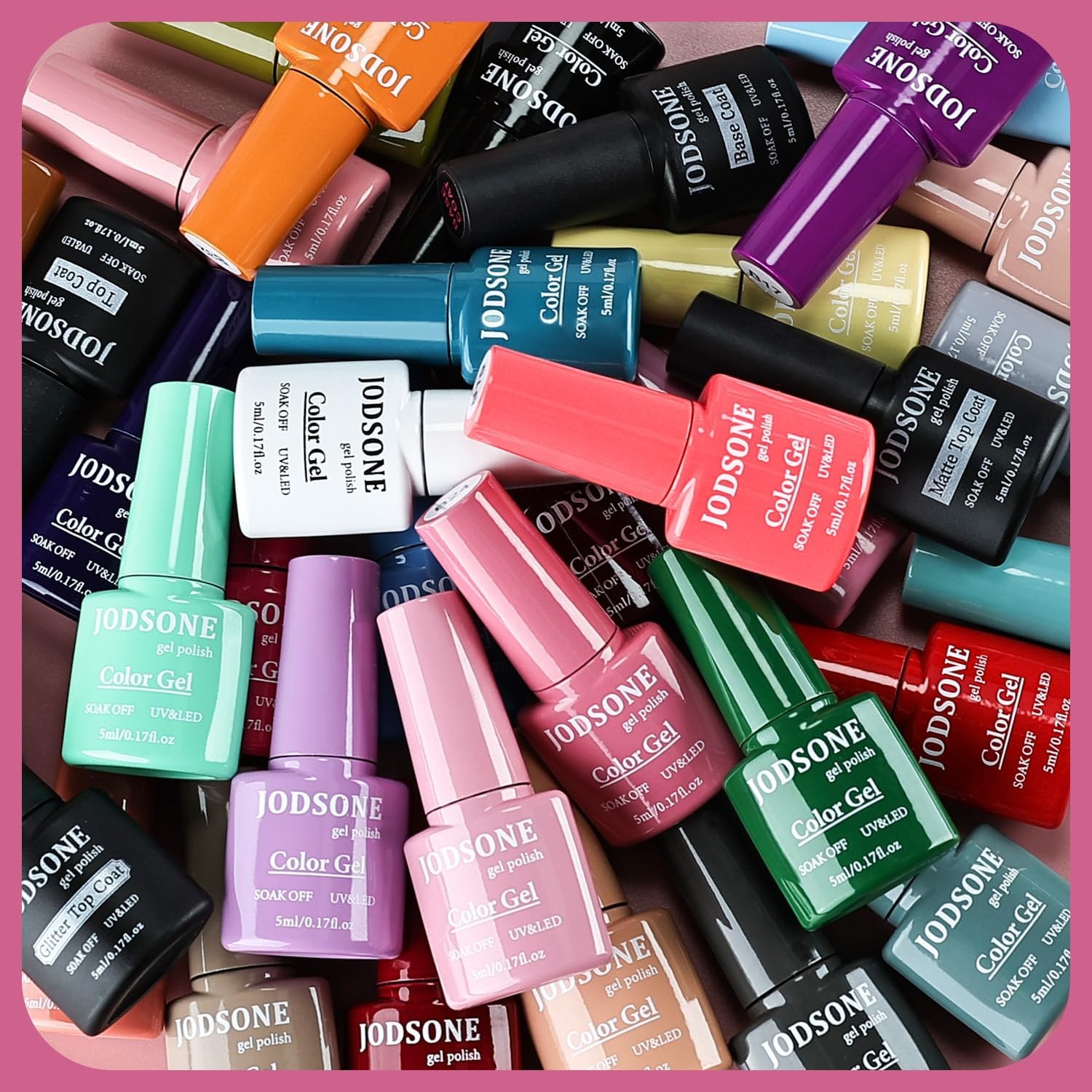 JODSONE 12 PCS 16.5 ml Gel Nail Polish Same Color Same Bottle with Base Coat and Top Coat, 10 Colors for At-Home Salon Nail Art, Holiday Gifts(32COLOR-1) - view 3