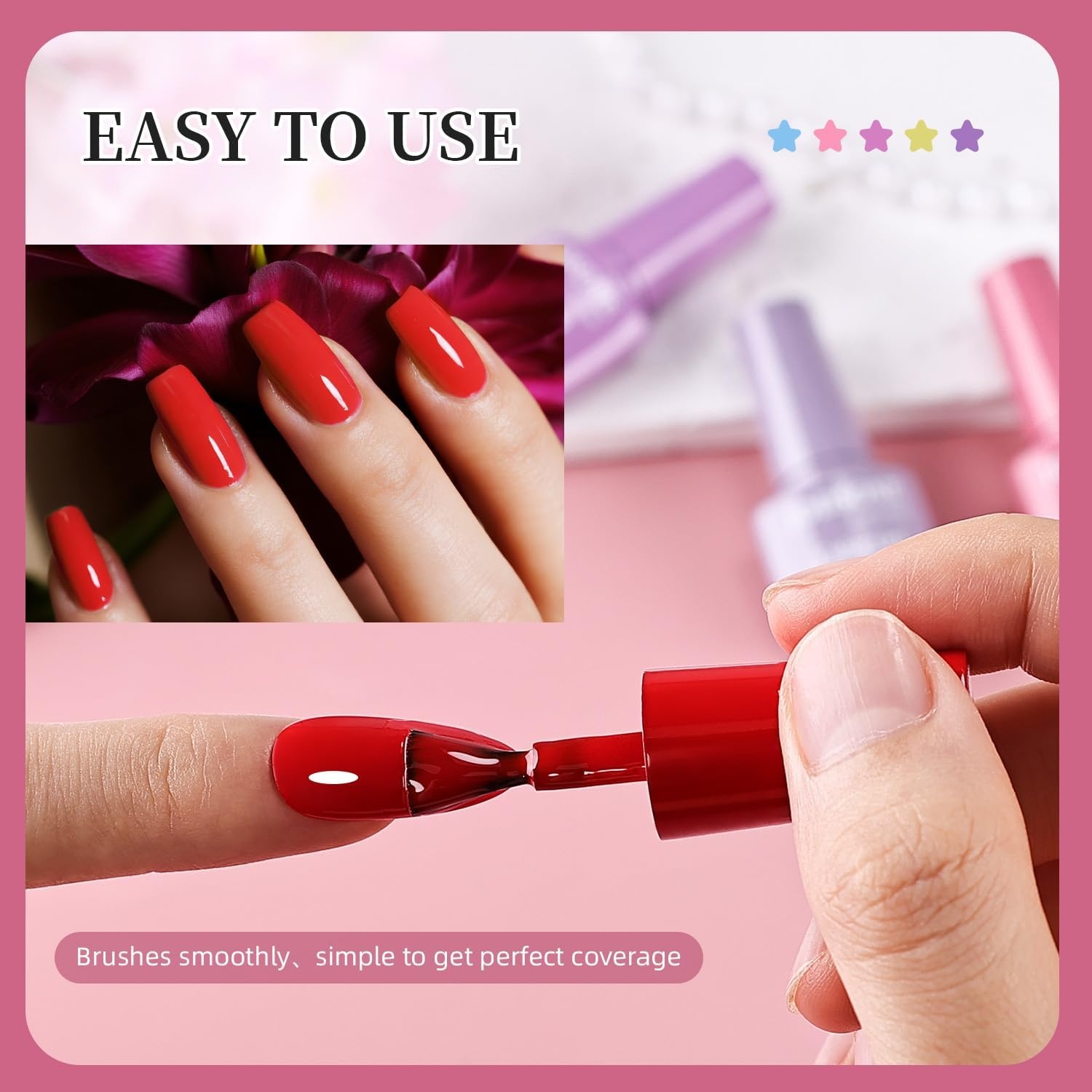 JODSONE 12 PCS 16.5 ml Gel Nail Polish Same Color Same Bottle with Base Coat and Top Coat, 10 Colors for At-Home Salon Nail Art, Holiday Gifts(32COLOR-1) - view 5