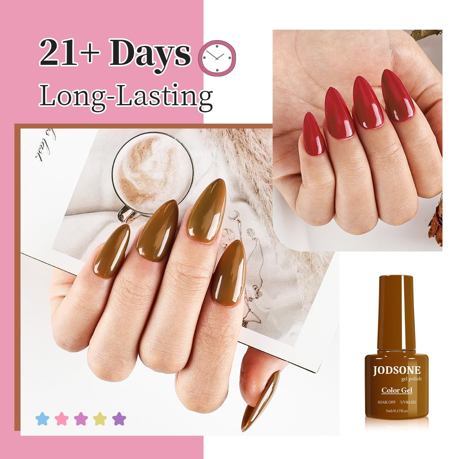 JODSONE 12 PCS 16.5 ml Gel Nail Polish Same Color Same Bottle with Base Coat and Top Coat, 10 Colors for At-Home Salon Nail Art, Holiday Gifts(32COLOR-1) - view 7