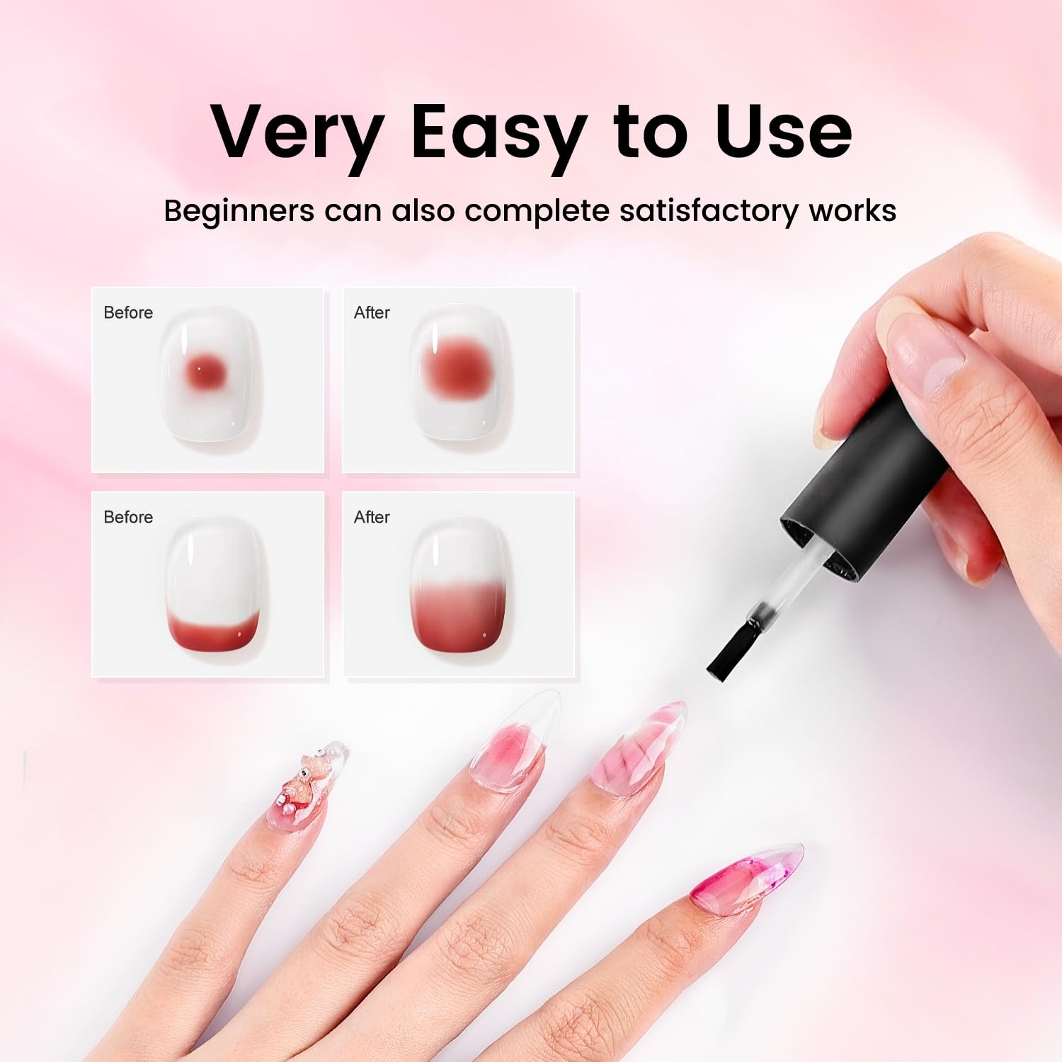 JODSONE 15ML Nail Primer Base Coat Top Coat Glossy Quick Drying Durable DIY Nail Art Design Long Lasting Gift(15ML-BLO) - view 4