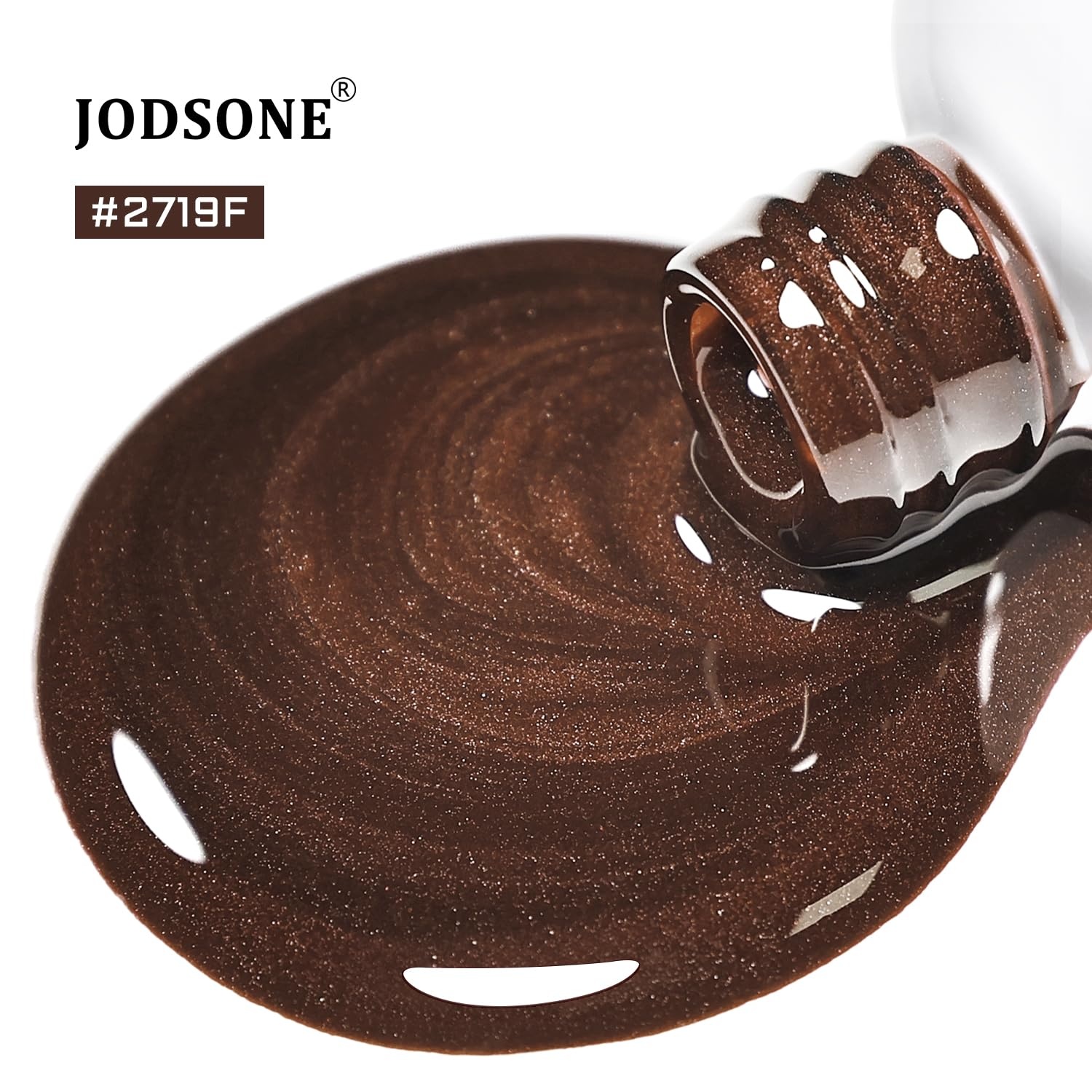 JODSONE 16.5ml Cat Eye Gel Nail Polish Pink Purple Glitter Magnetic Reflective Translucent at Home Salon Design Need U V Curing(Dark Brown 16.5ml (2719F))