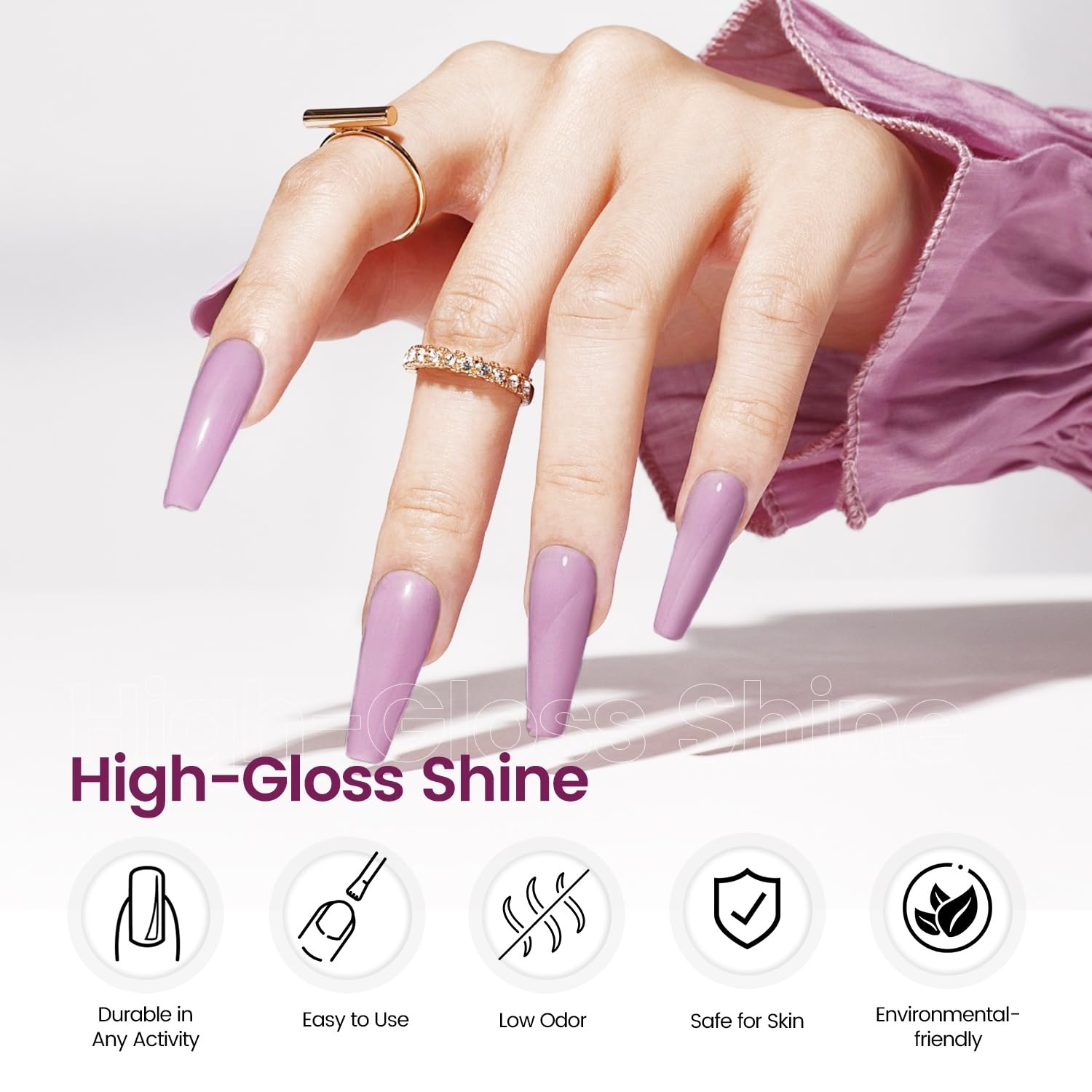 JODSONE Gel Nail Polish 10ml Light Purple Gel Polish Nail Soak Off U V LED Nail Lamp Art Manicure Salon DIY Home Gift for Women Girls(10ML-B06) - view 5