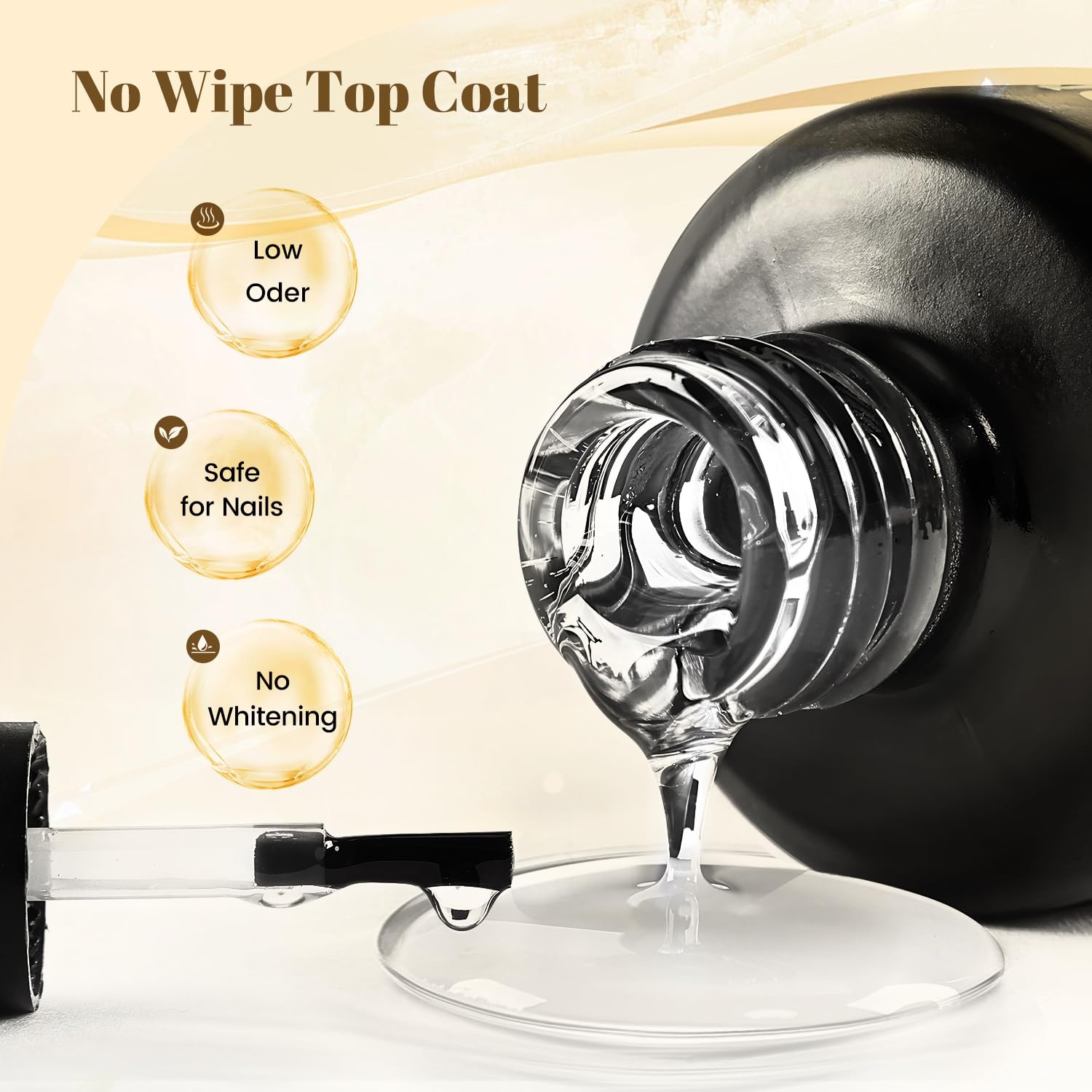 JODSONE 15ML Nail Primer Base Coat Top Coat Glossy Quick Drying Durable DIY Nail Art Design Long Lasting Gift(15ML-TT) - view 5