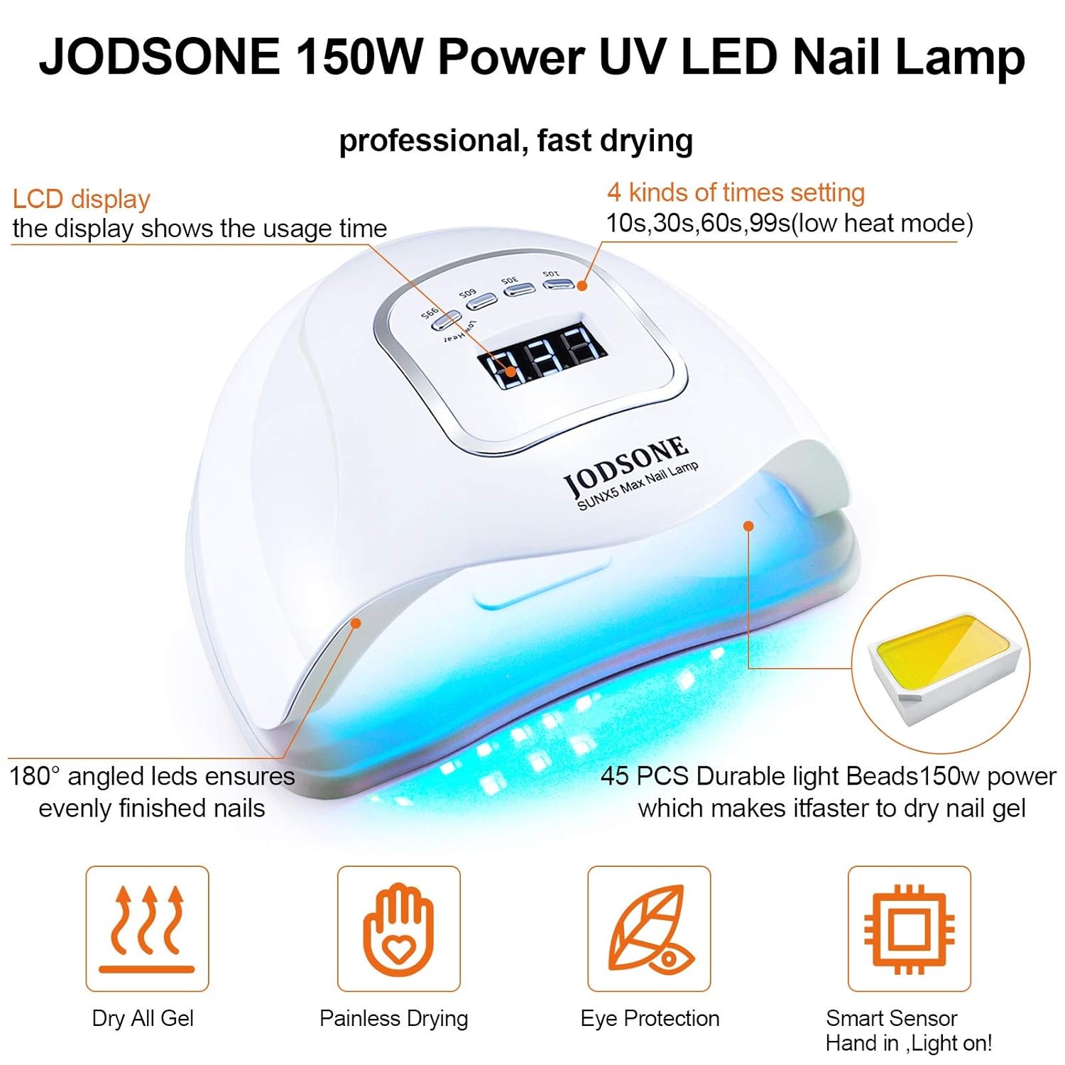 JODSONE Gel Nail Polish Kit with UV Light, 18 Colors Gel Nail Polish Set with 150W UV Led Nail Lamp Base Coat Top Coat DIY Home Manicure Tools Nail art Glitters Rhinestones Gift for Women A018 - view 2