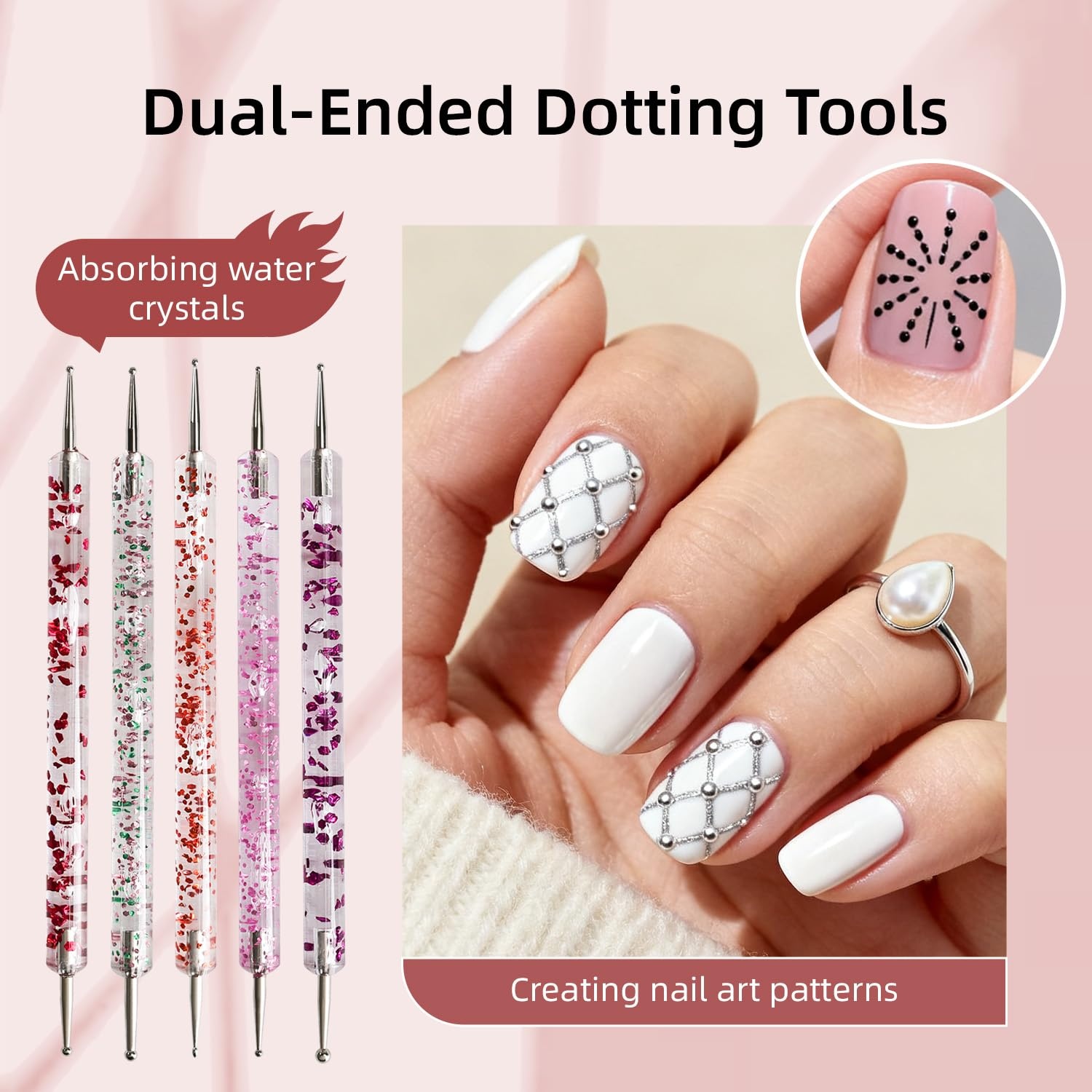 JODSONE 32Pcs Nail Art Brushes kit,Nail Art Tool Set,Dotting Tools,French Manicure,Dust Brush,Striping Brushes for Long Lines,Drawing Pen Painting Pen for Gel Polish Design Supply(32PCS)